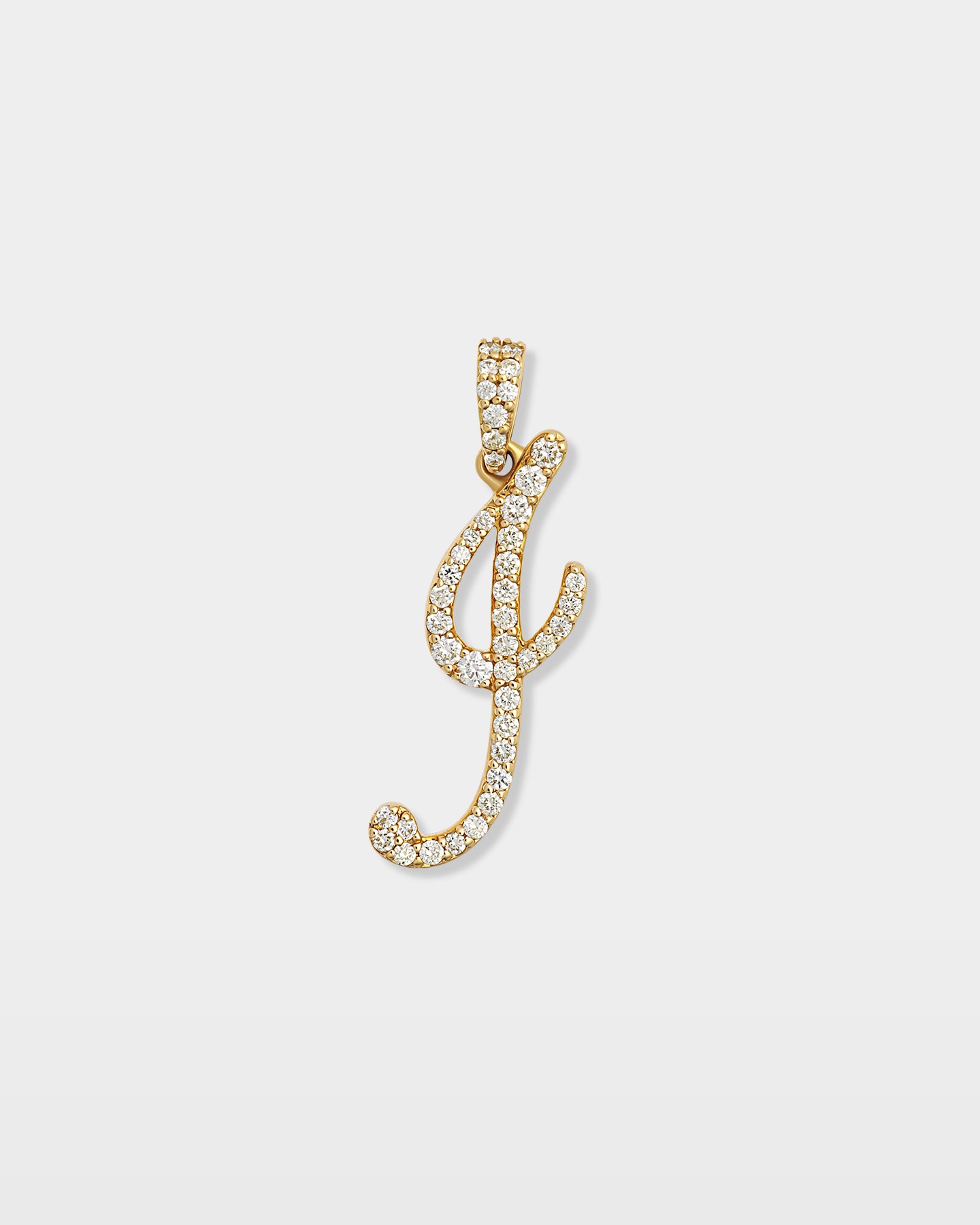 10K Gold "I" Letter Diamond Pendant | The Ice Champ TX