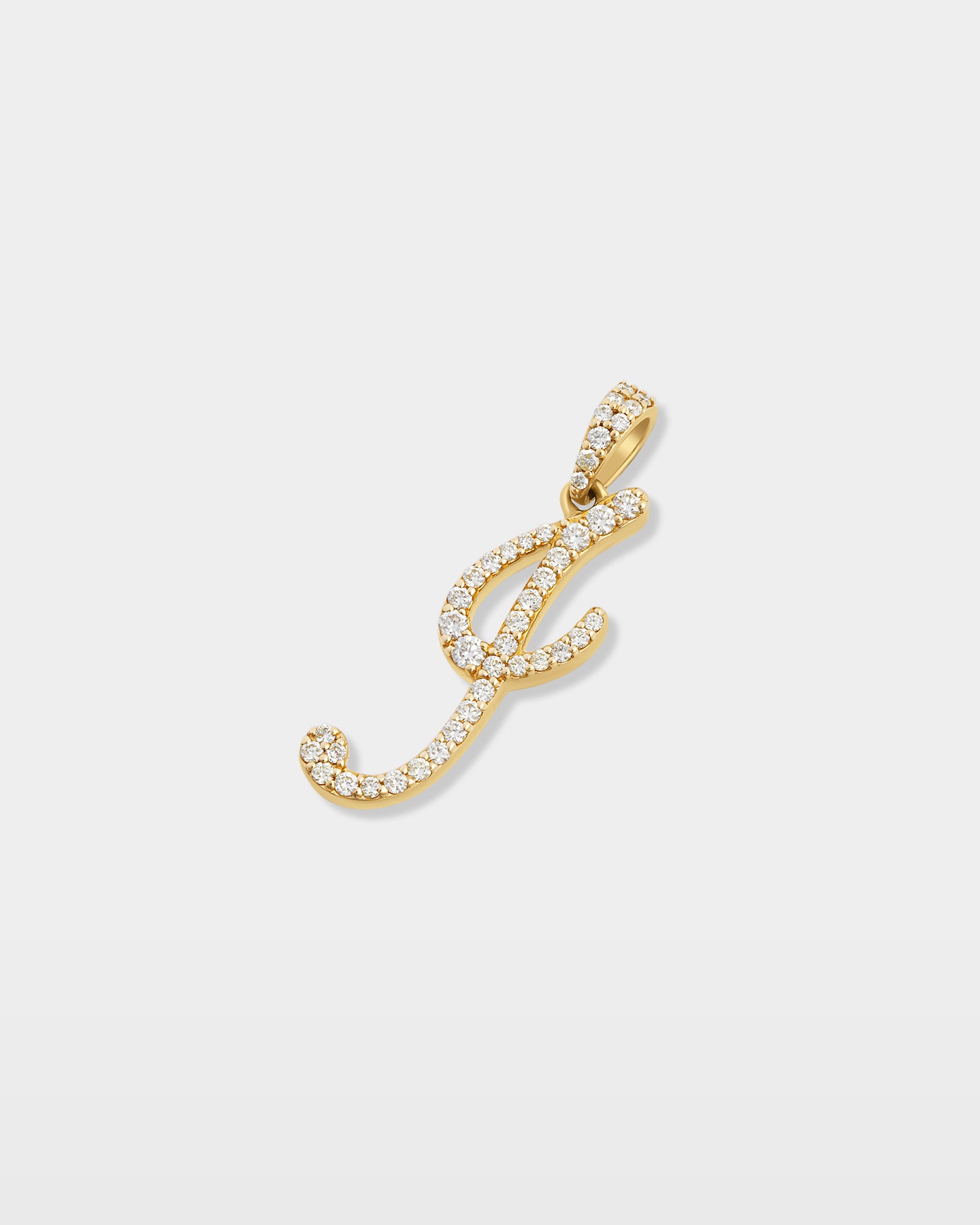 10K Gold "I" Letter Diamond Pendant | The Ice Champ TX