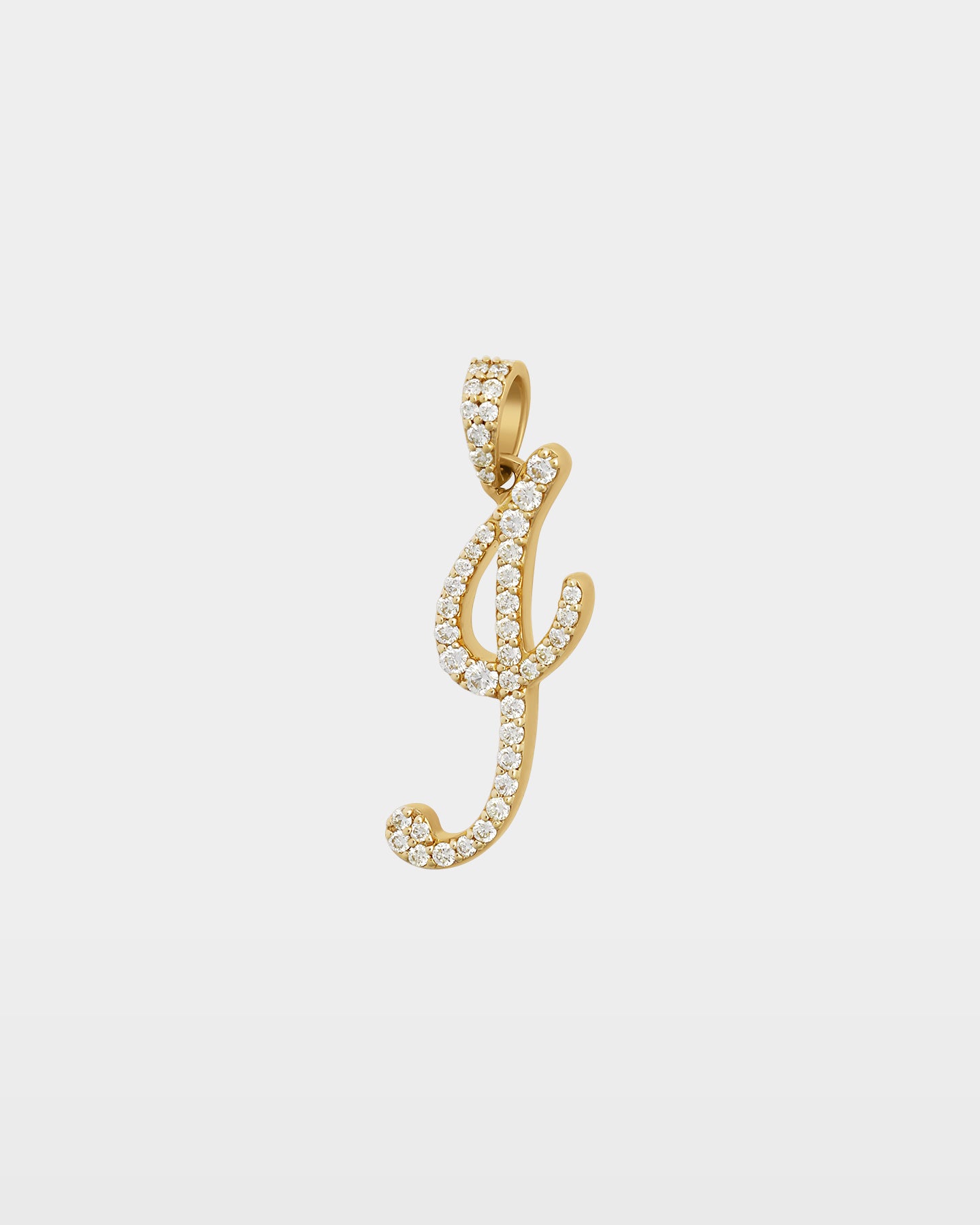 10K Gold "I" Letter Diamond Pendant | The Ice Champ TX