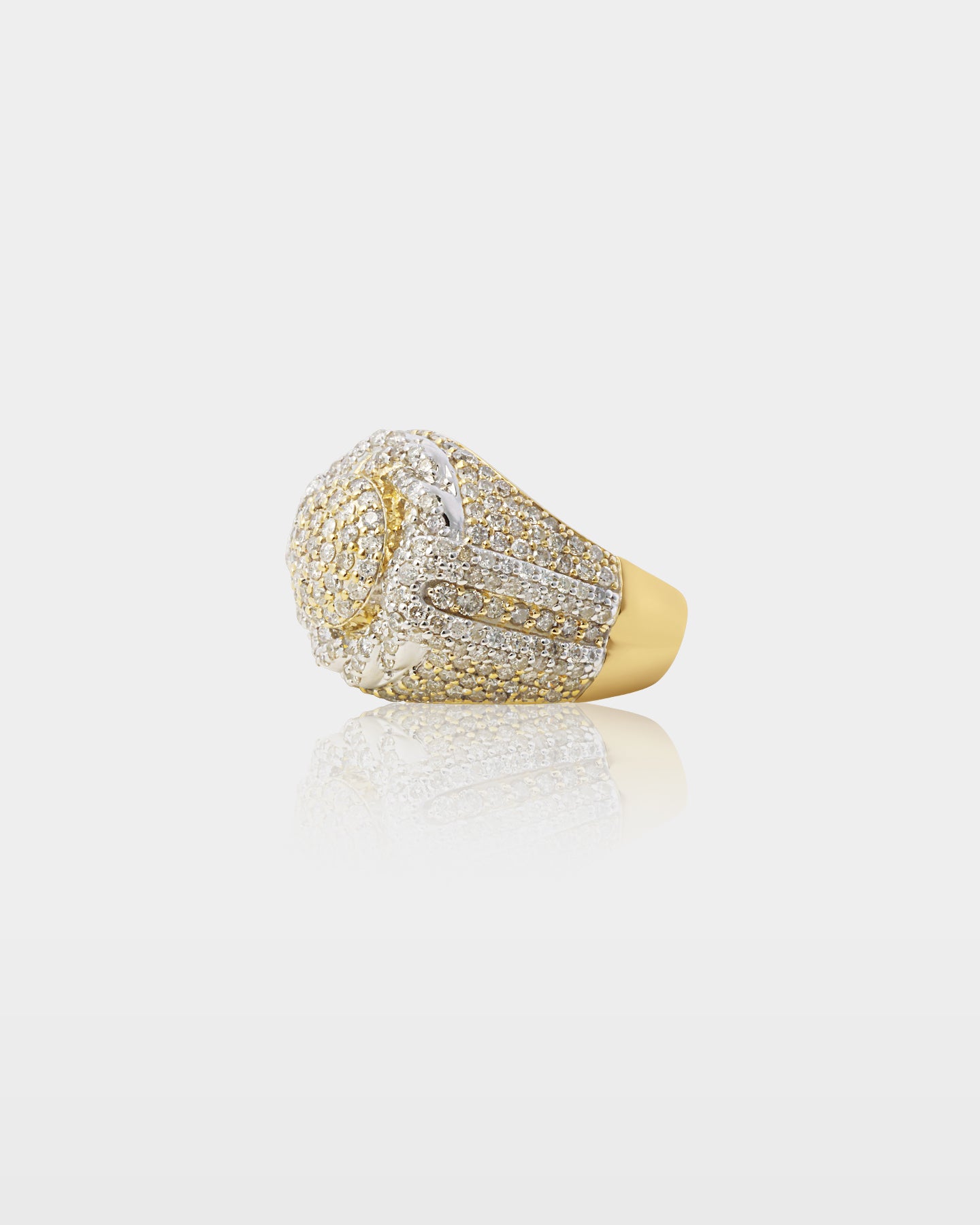 Yellow Gold Pavé Diamond Dome Ring | The Ice Champ Jewelry Texas