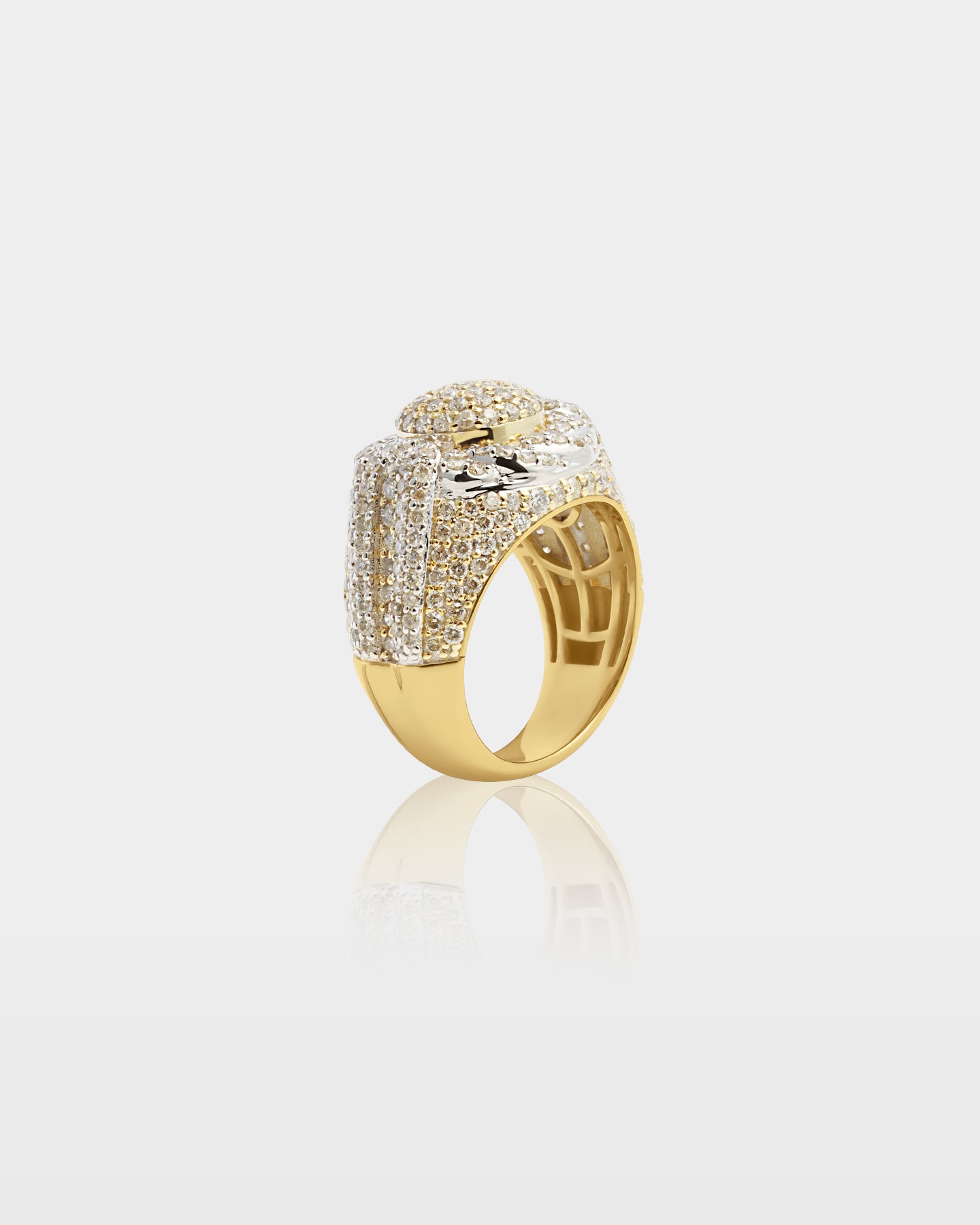 Yellow Gold Pavé Diamond Dome Ring | The Ice Champ Jewelry Texas