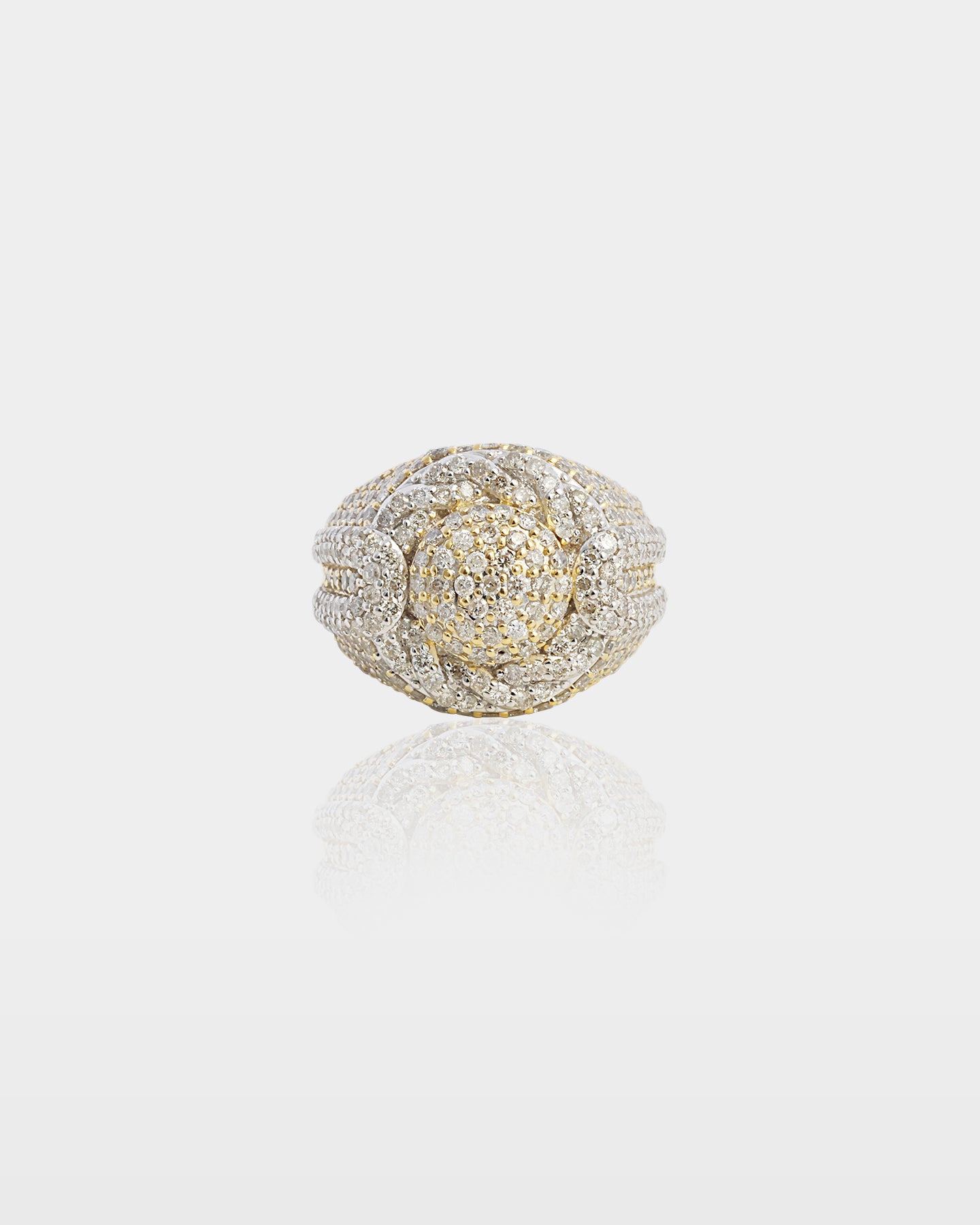 Yellow Gold Pavé Diamond Dome Ring | The Ice Champ Jewelry Texas