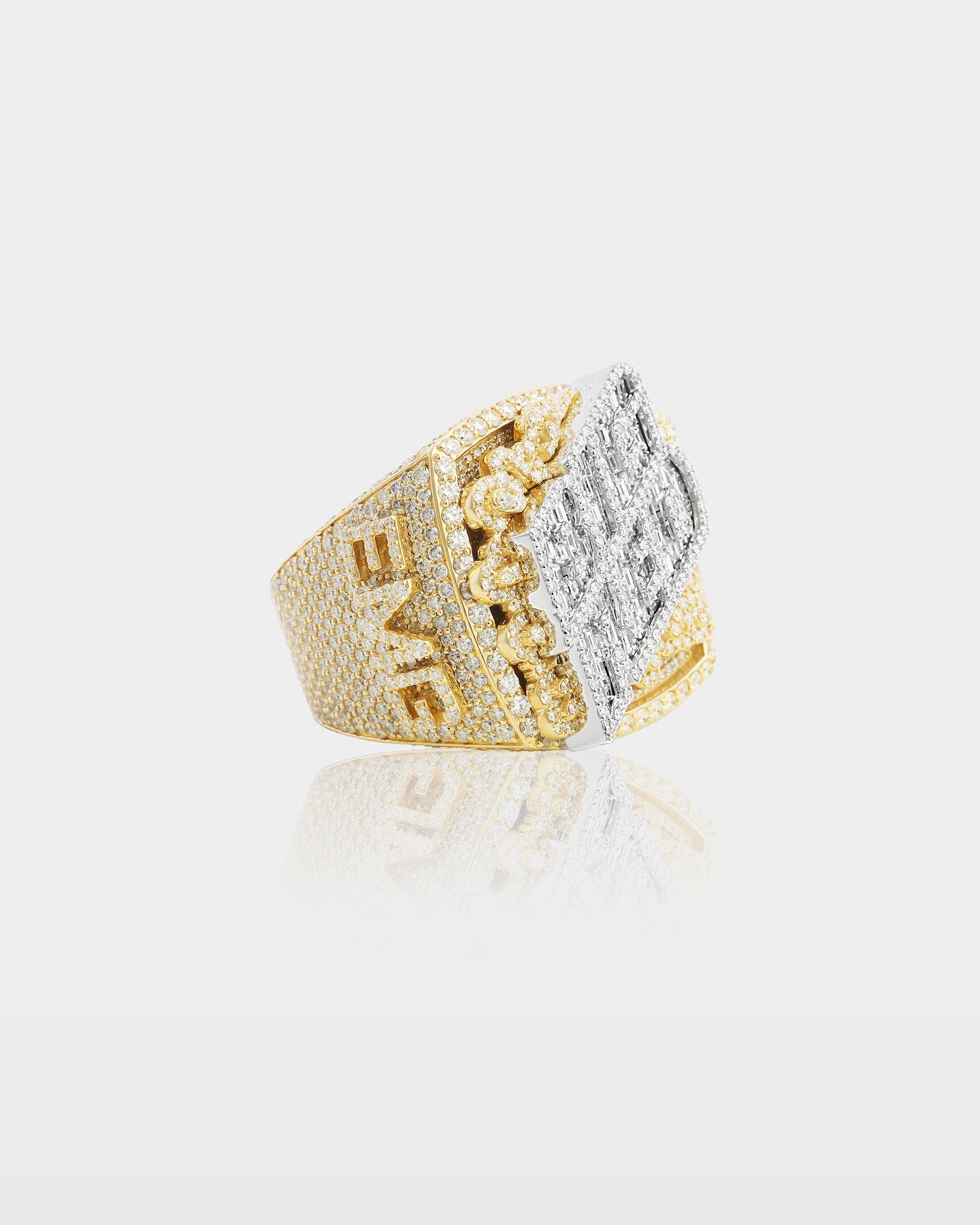 Two Tone 'Big Red' Diamond Statement Ring | The Ice Champ Jewelry