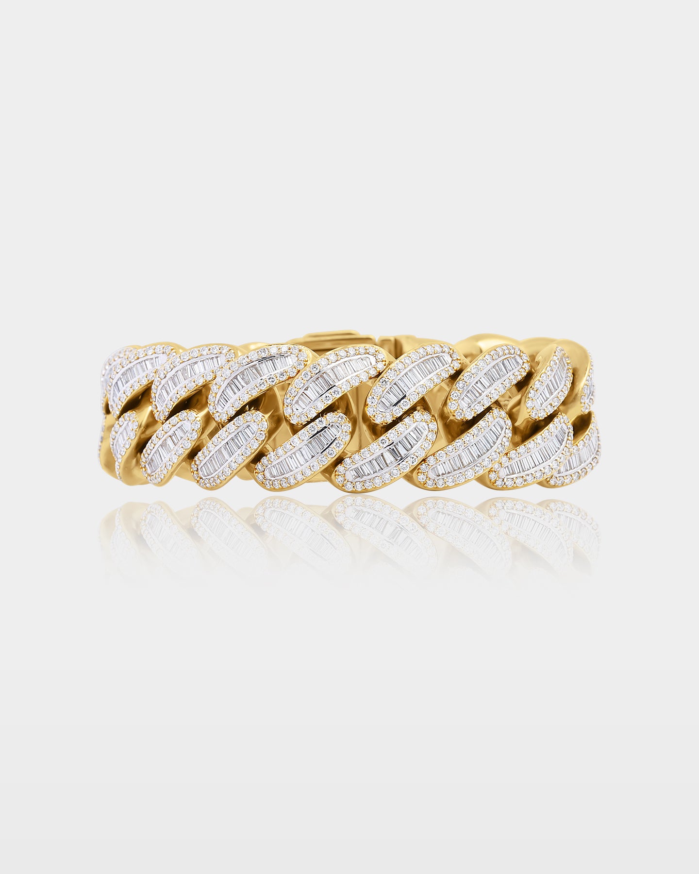 Yellow Gold Chunky Diamond Cuban Link Bracelet | The Ice Champ Dallas
