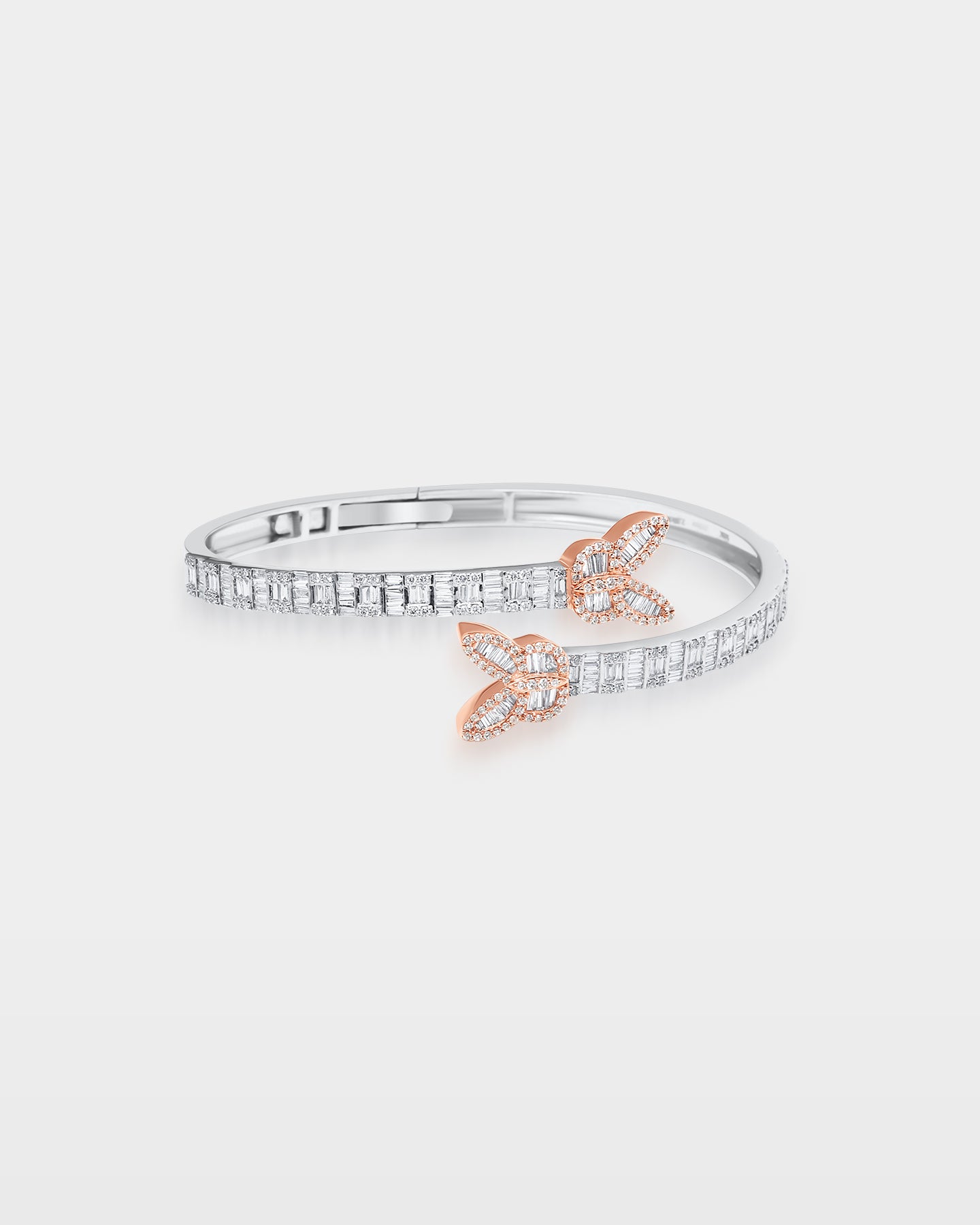 Two-Tone Double Butterly Diamond Bangle | The Ice Champ DFW, Texas