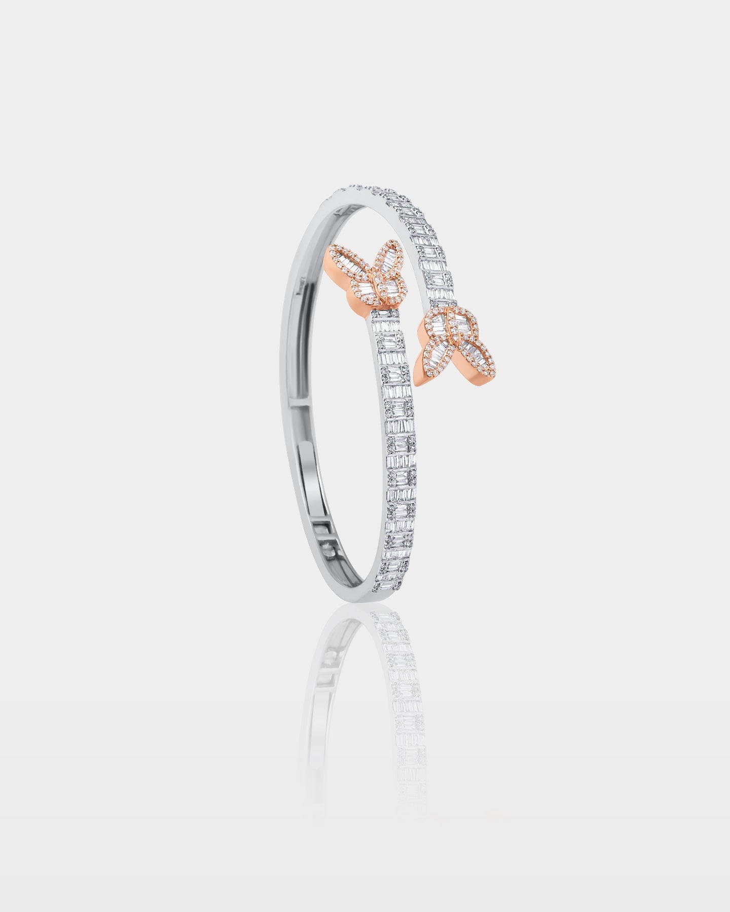 Two-Tone Double Butterly Diamond Bangle | The Ice Champ DFW, Texas