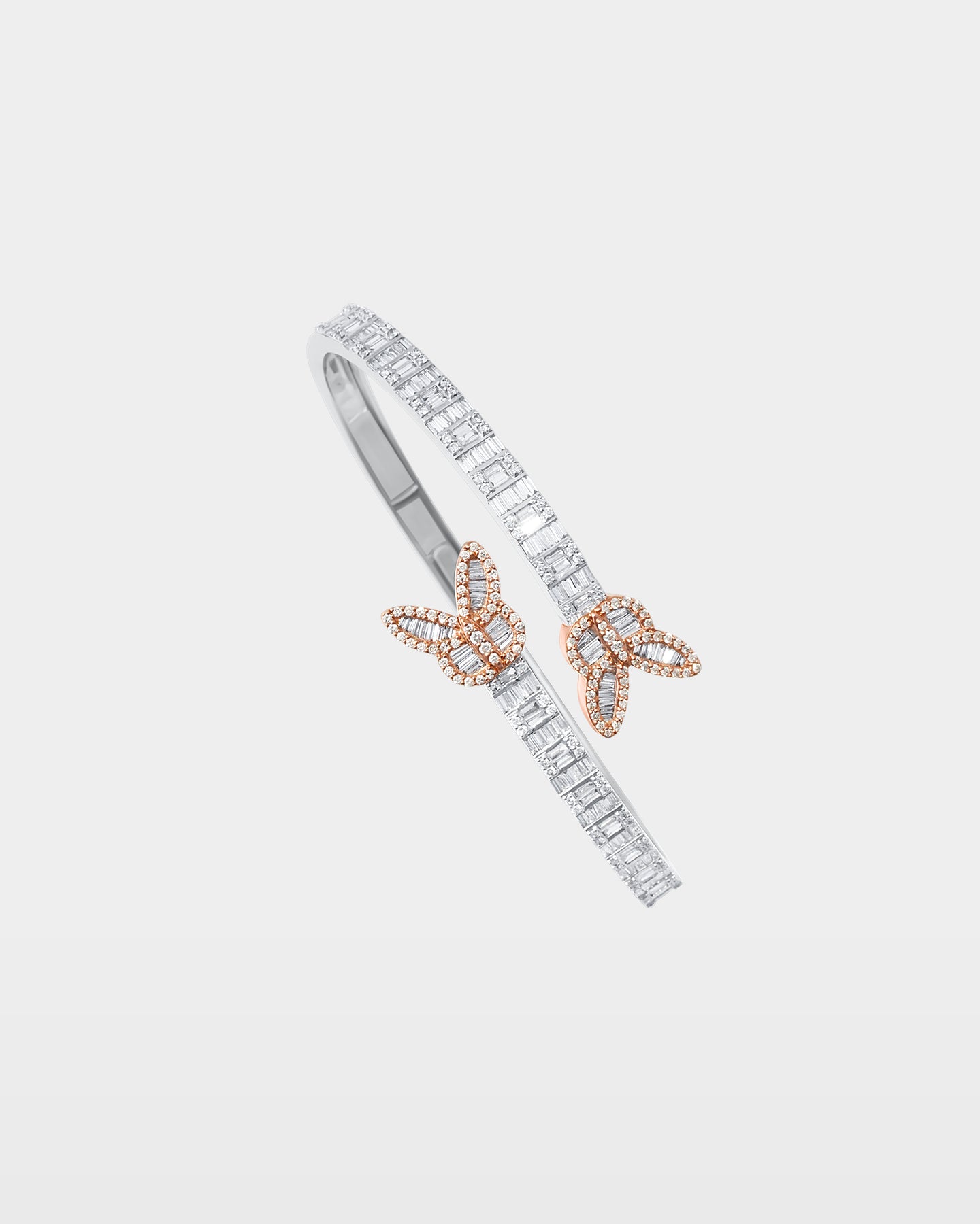 Two-Tone Double Butterly Diamond Bangle | The Ice Champ DFW, Texas