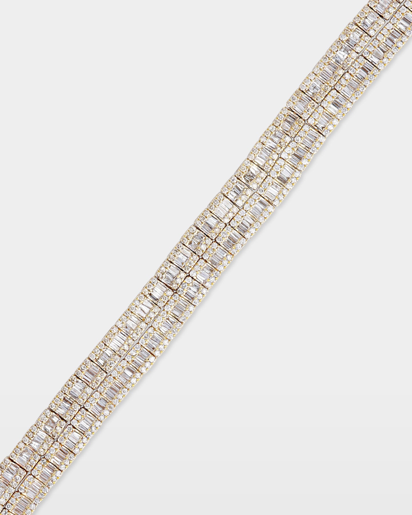 Yellow Gold Double Row Diamond Tennis Bracelet | The Ice Champ Jewelry