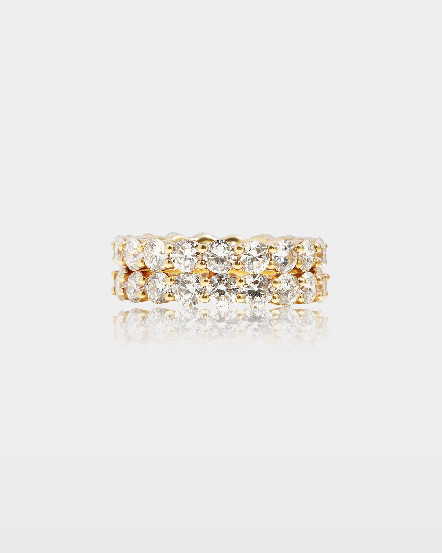 Men's Gold Double Row Eternity Diamond Band | The Ice Champ Dallas