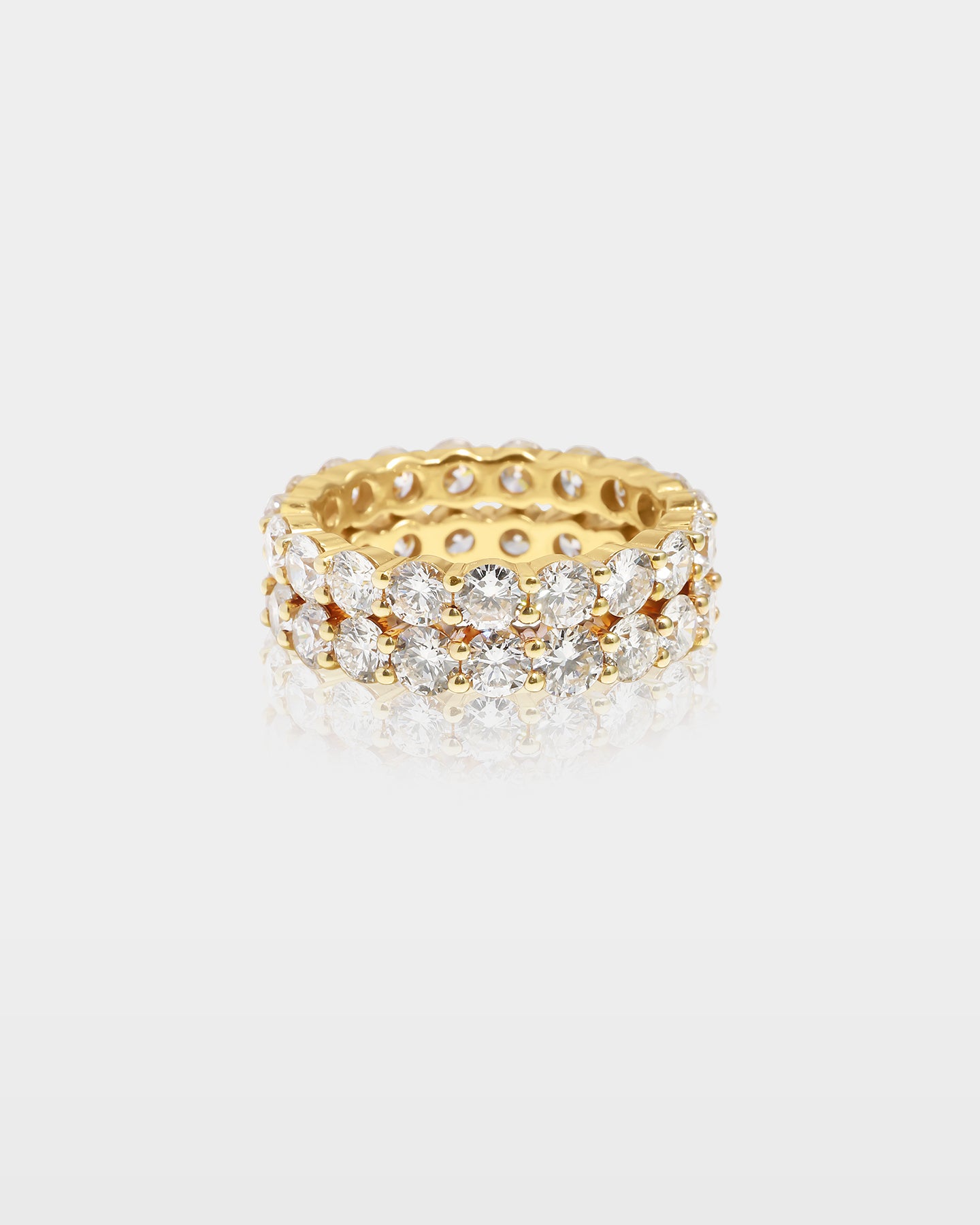 Men's Gold Double Row Eternity Diamond Band | The Ice Champ Dallas