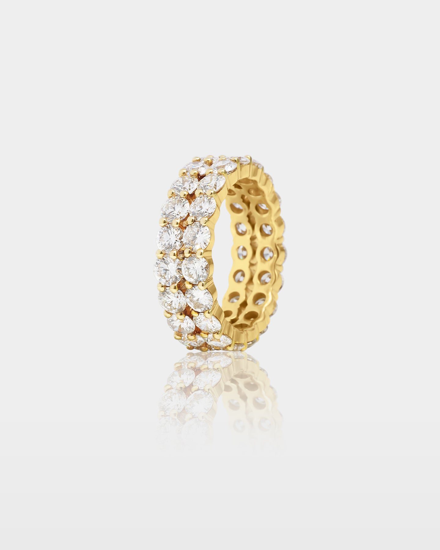 Men's Gold Double Row Eternity Diamond Band | The Ice Champ Dallas