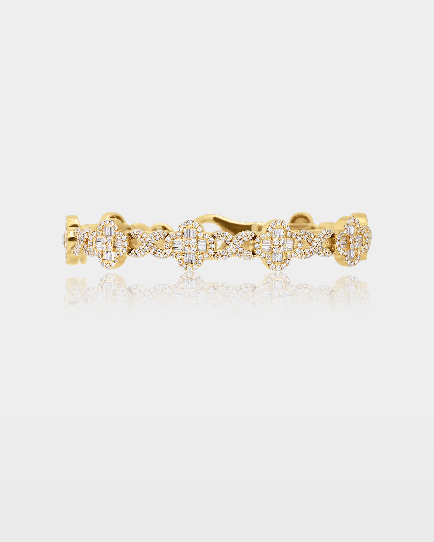 Infinity & Clover Diamond Link Bracelet | The Ice Champ Gold Jewelry