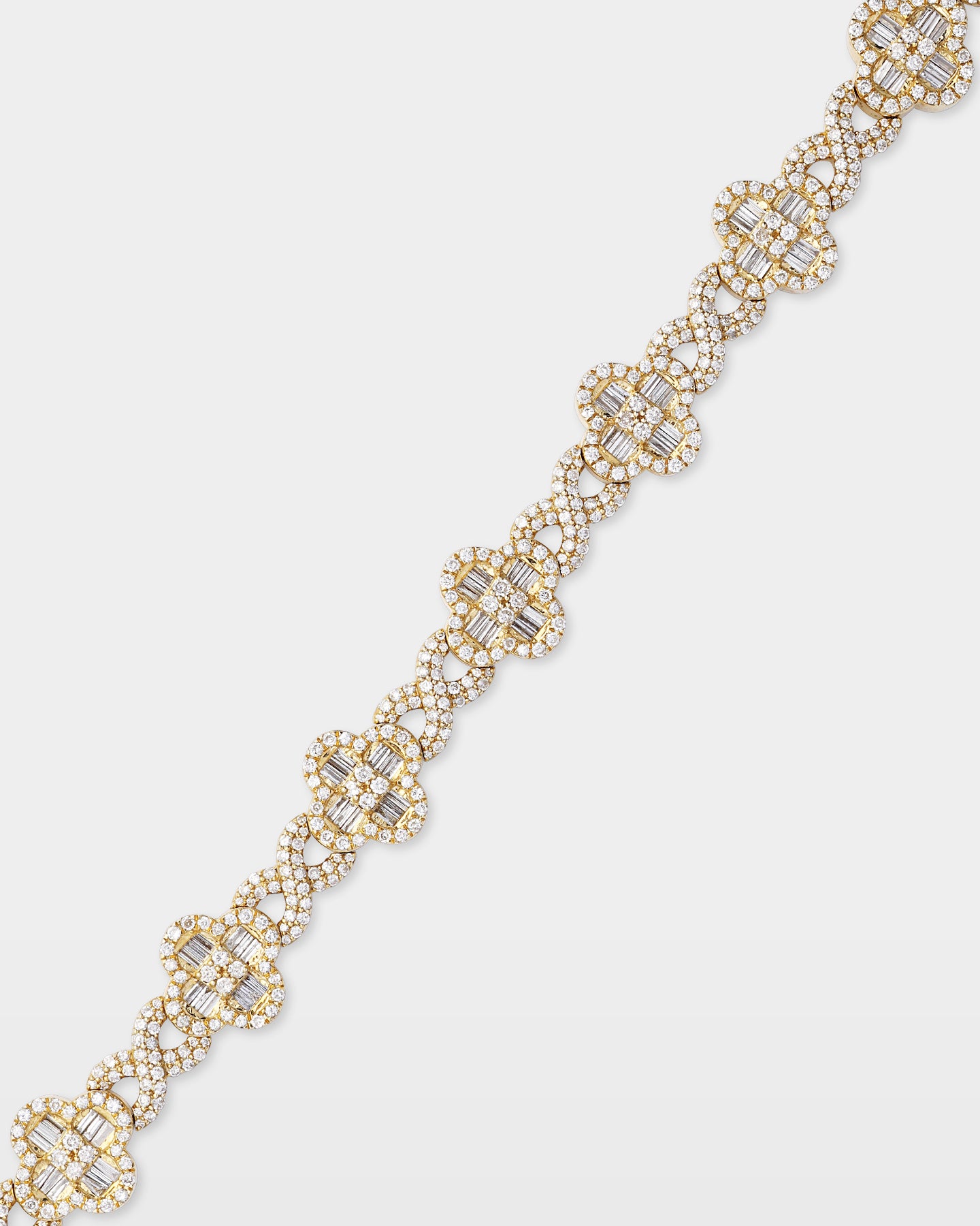 Infinity & Clover Diamond Link Bracelet | The Ice Champ Gold Jewelry