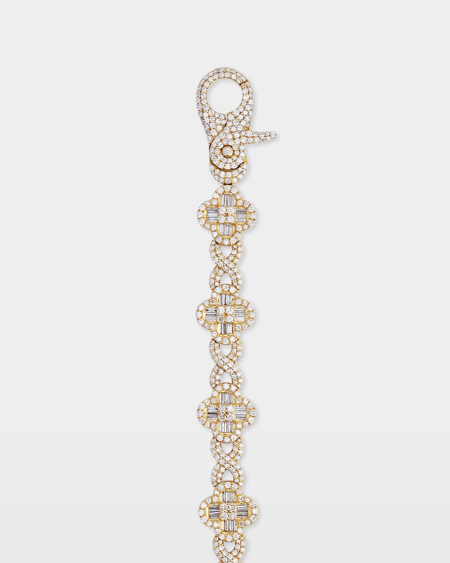 Infinity & Clover Diamond Link Bracelet | The Ice Champ Gold Jewelry