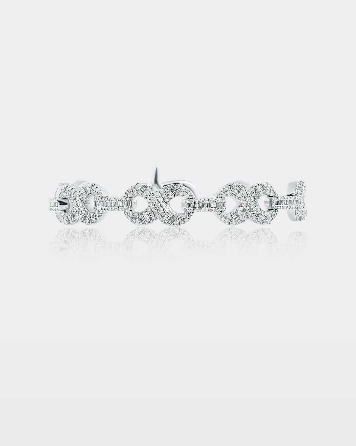 White Gold Infinity Diamond Link Bracelet | The Ice Champ Texas