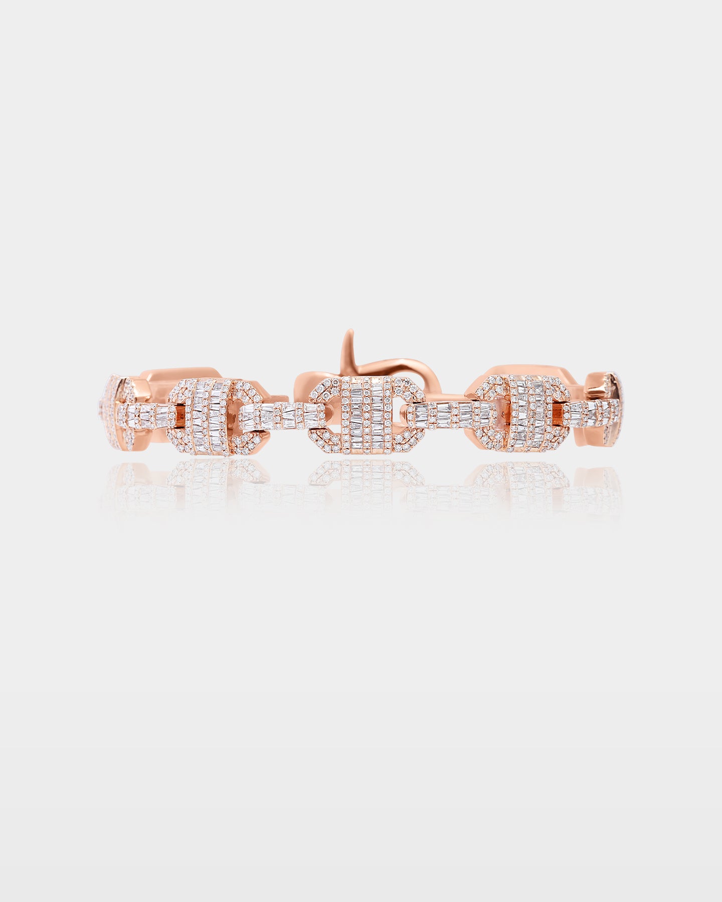 Rose Gold Pavé Diamond Mariner Link Bracelet | The Ice Champ TX Jewelry