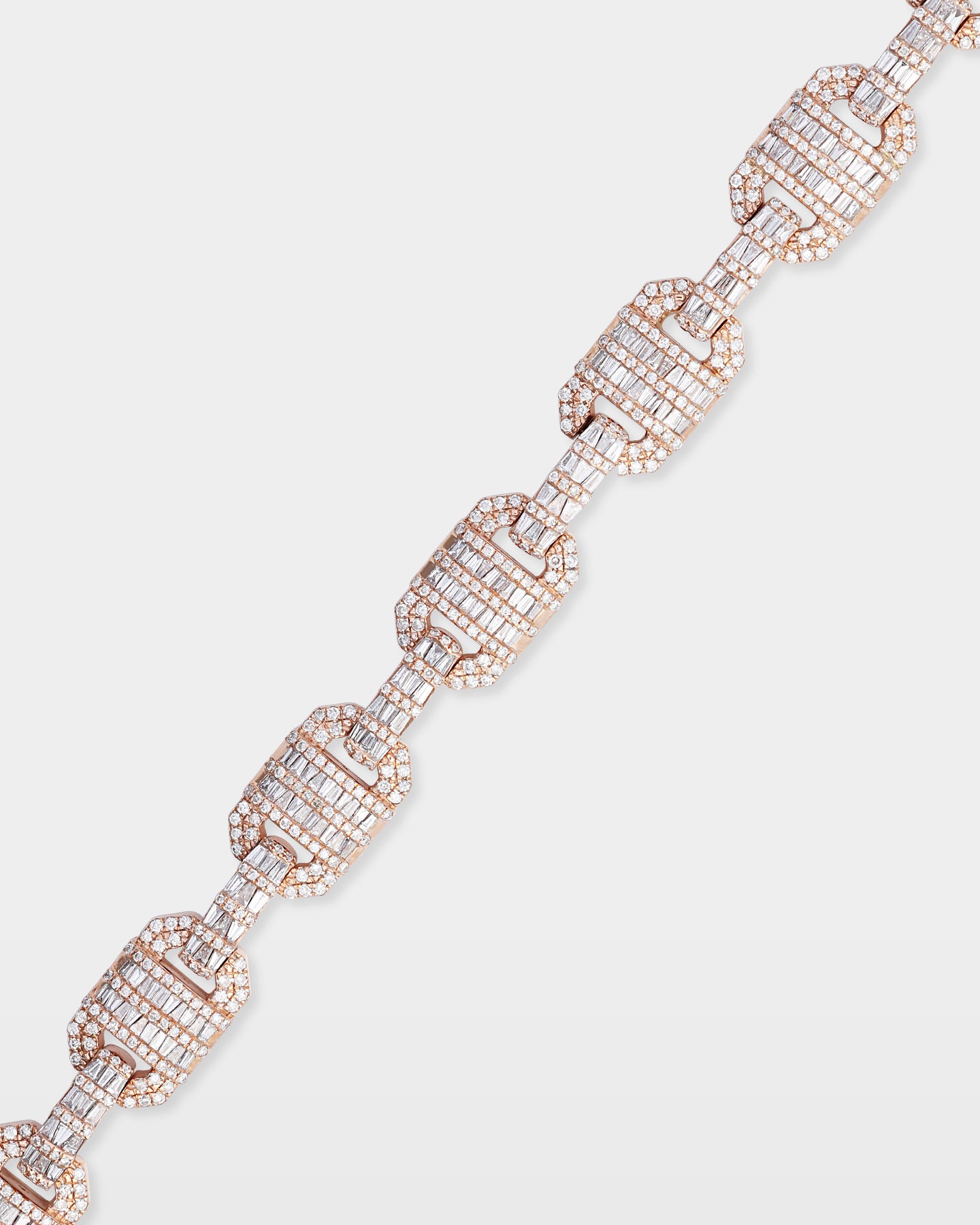 Rose Gold Pavé Diamond Mariner Link Bracelet | The Ice Champ TX Jewelry