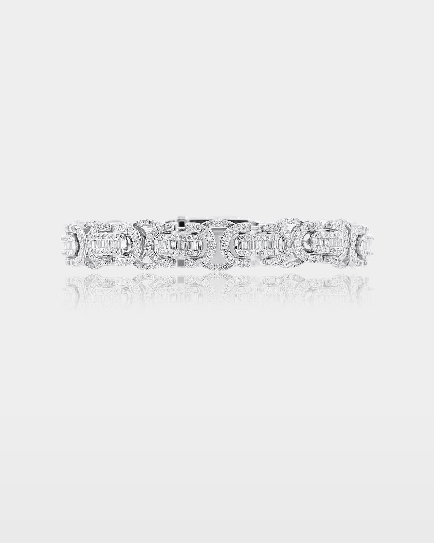 White Gold Sculpted Diamond Link Bracelet | The Ice Champ DFW