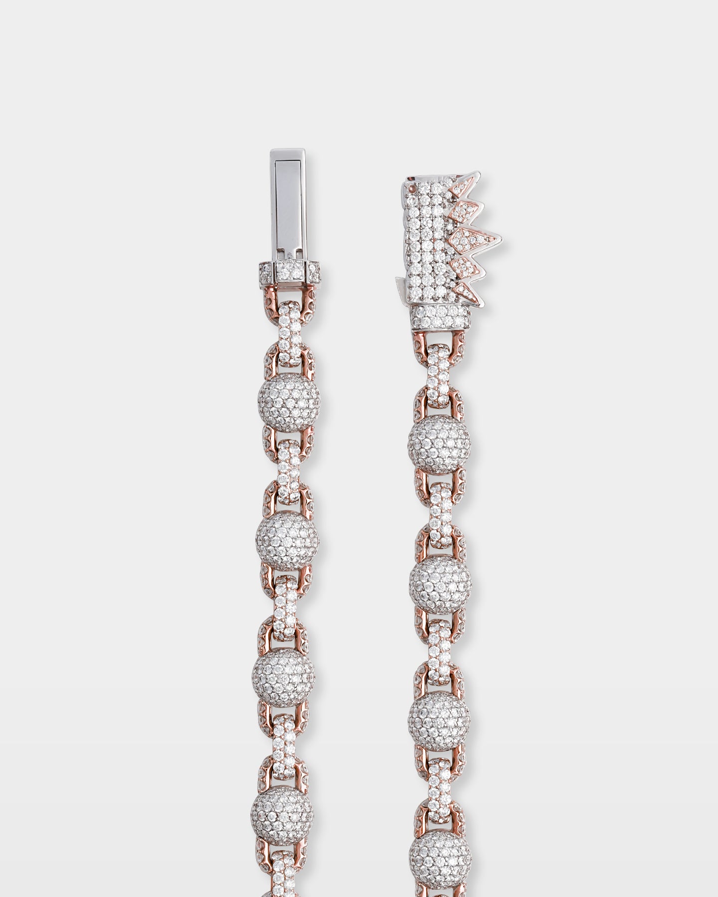 Gold Pear Clover & Ball Diamond Link Chain | The Ice Champ Mens Necklaces 