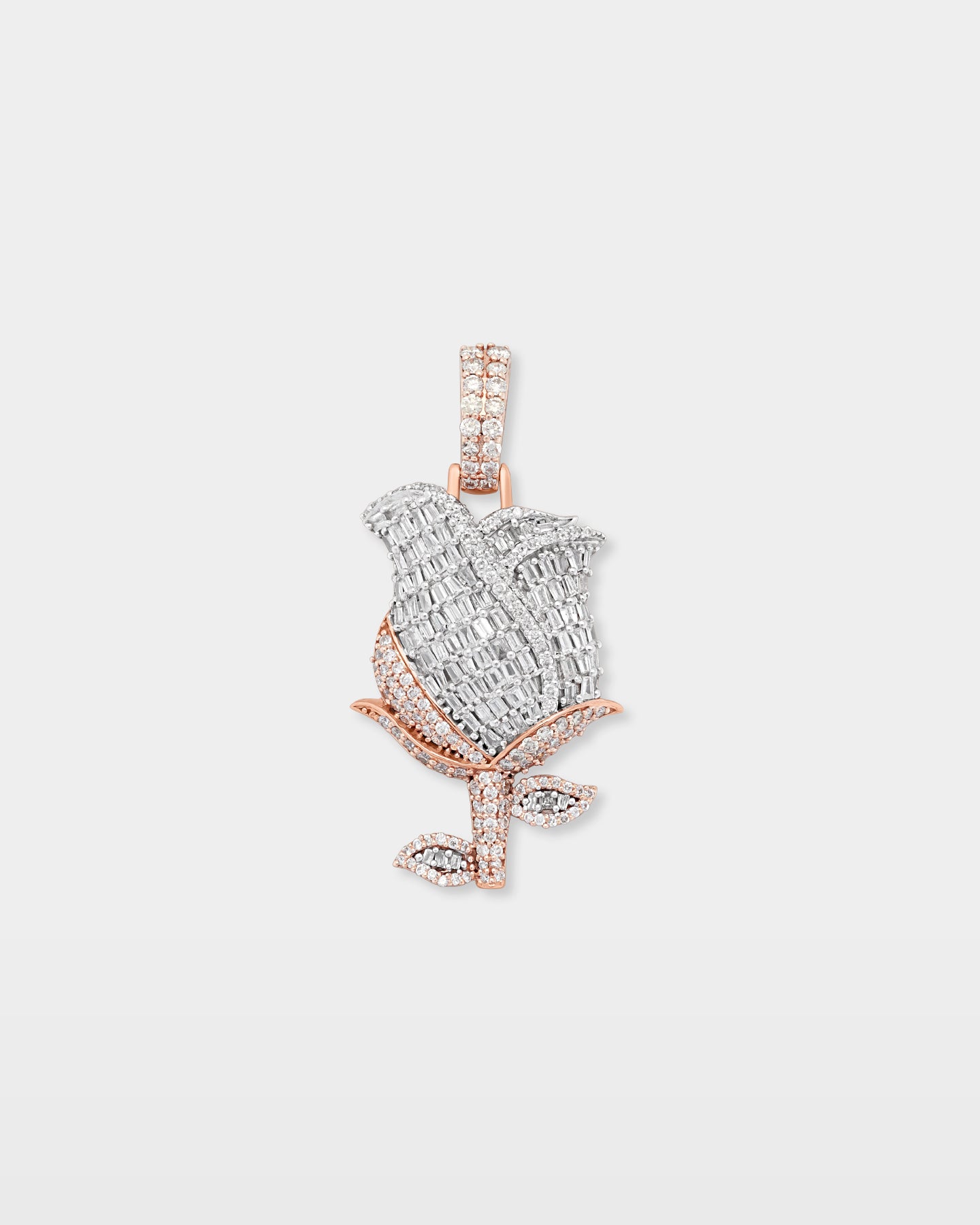 Two Tone Rose Diamond Pendant | The Ice Champ Jewelry Dallas