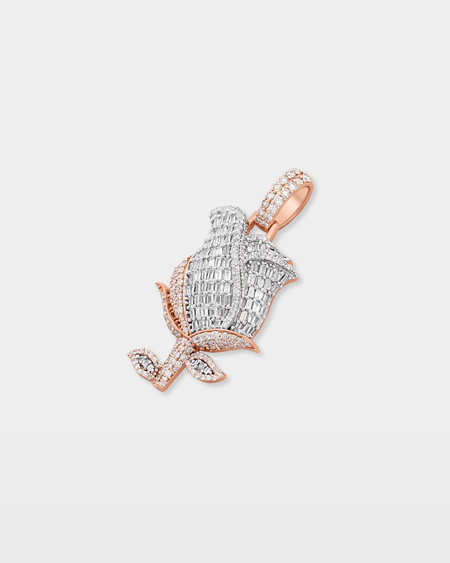 Two Tone Rose Diamond Pendant | The Ice Champ Jewelry Dallas