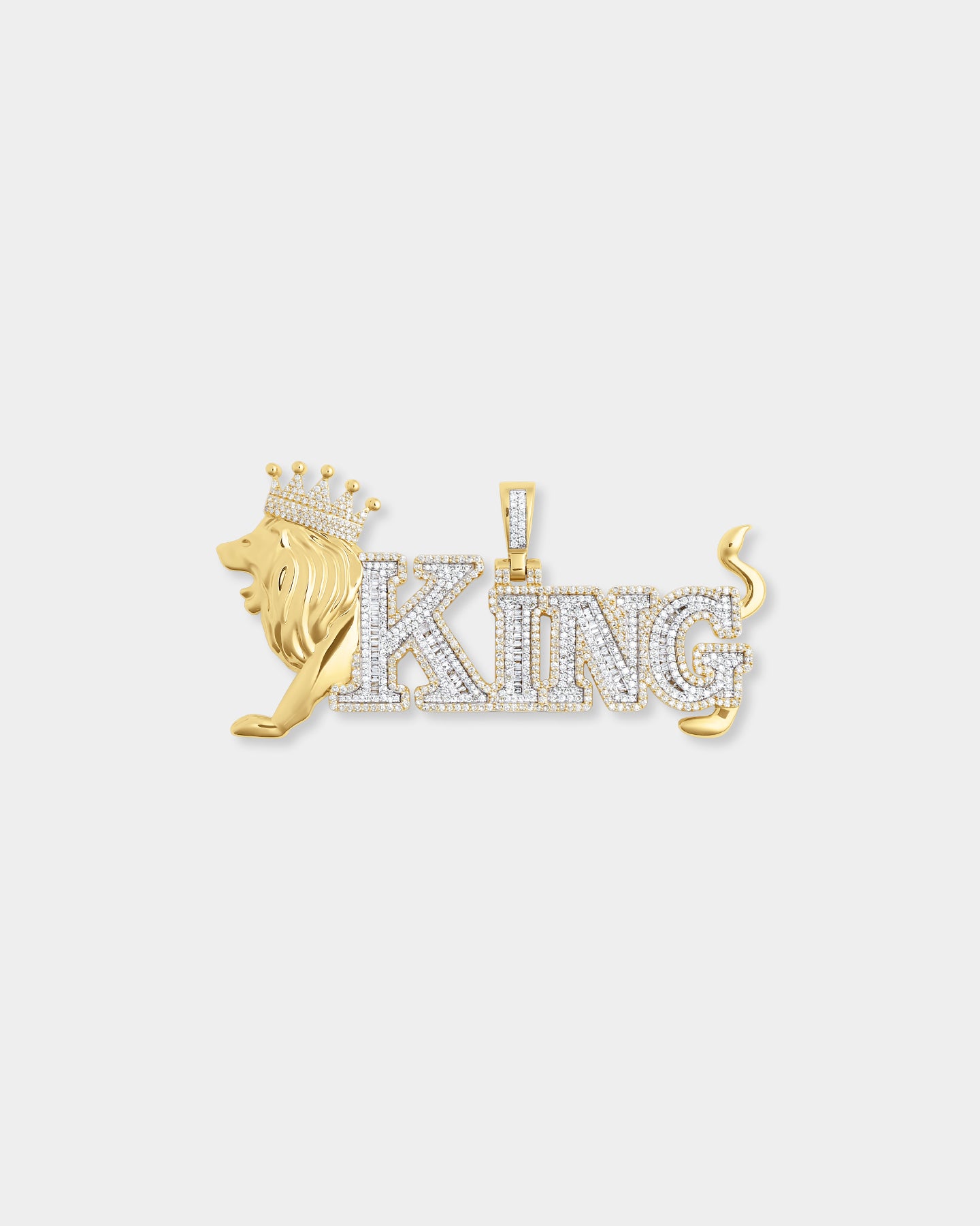 yellow gold 'King' Lion Diamond Pendant | The Ice Champ Mens Jewelry Dallas