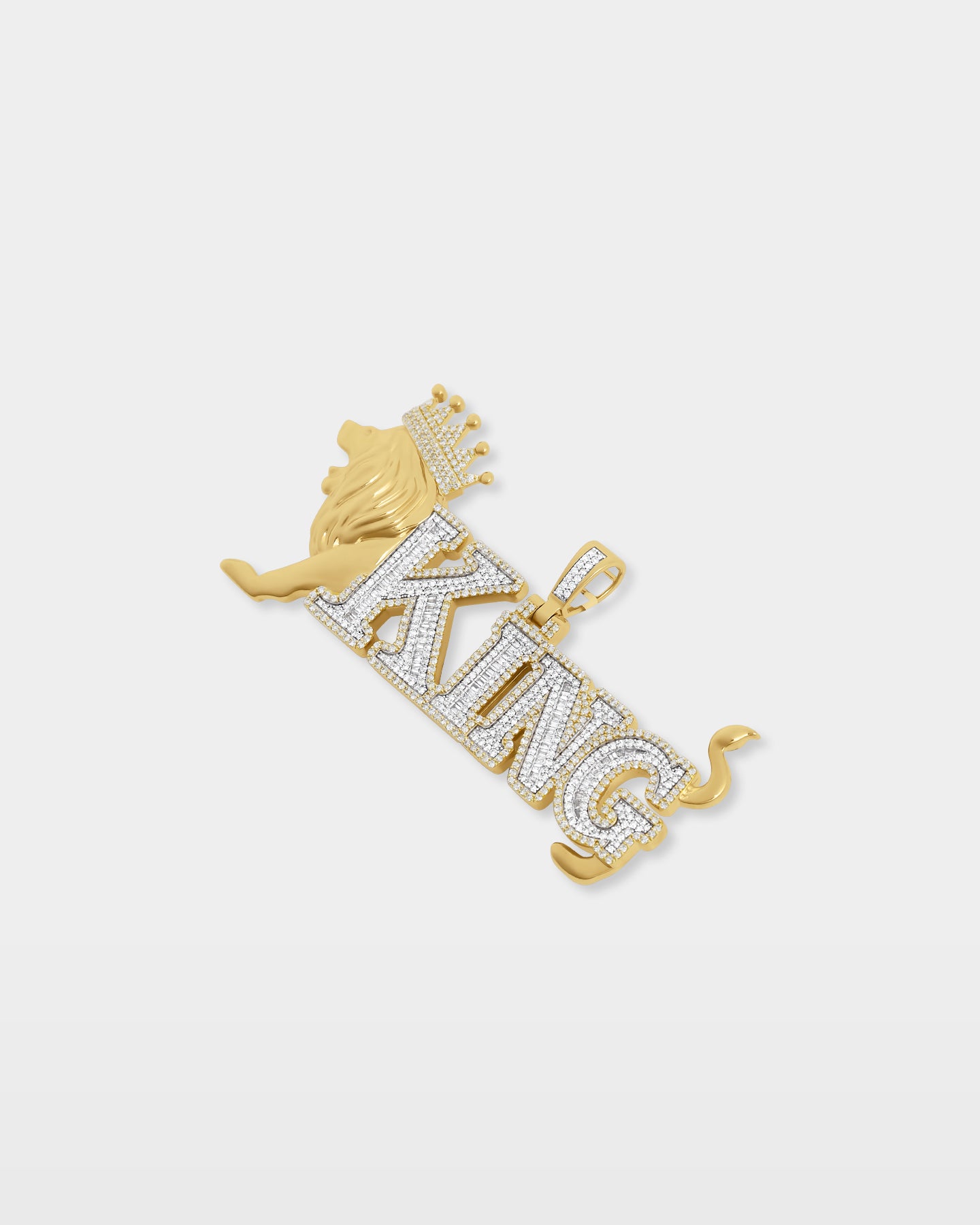 yellow gold 'King' Lion Diamond Pendant | The Ice Champ Mens Jewelry Dallas