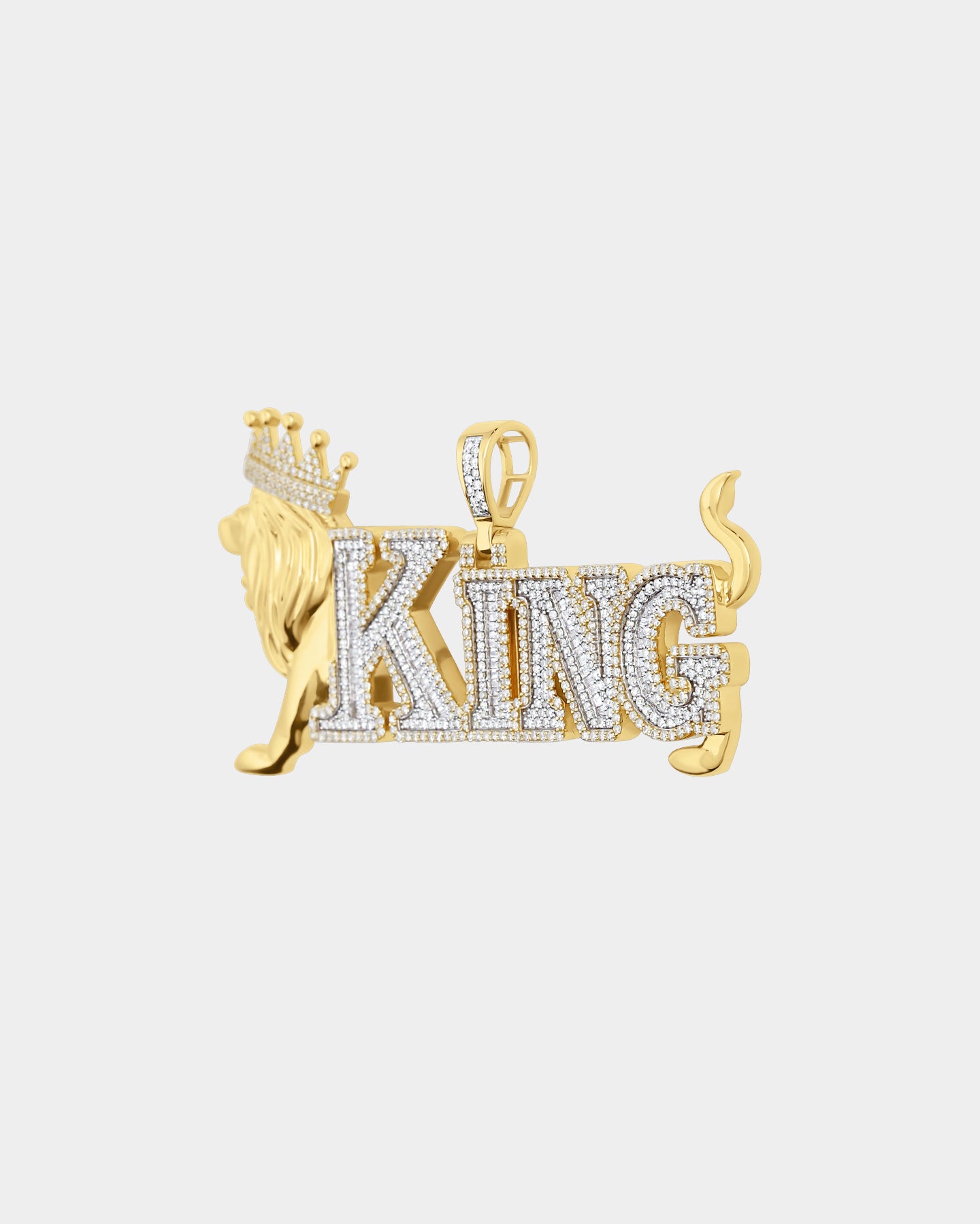 yellow gold 'King' Lion Diamond Pendant | The Ice Champ Mens Jewelry Dallas