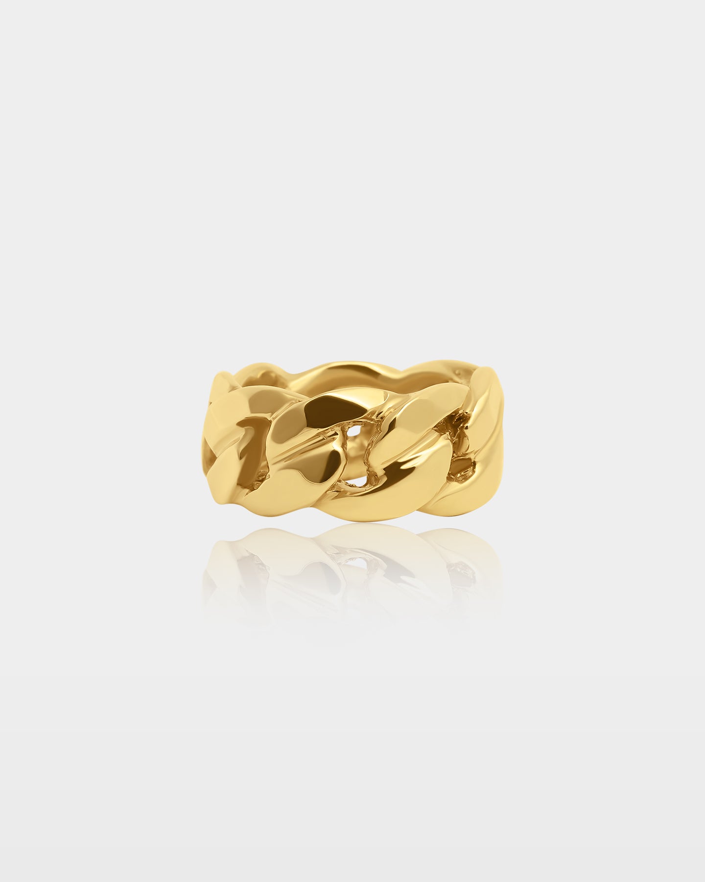 Yellow Gold Cuban Link Ring | The Ice Champ Texas