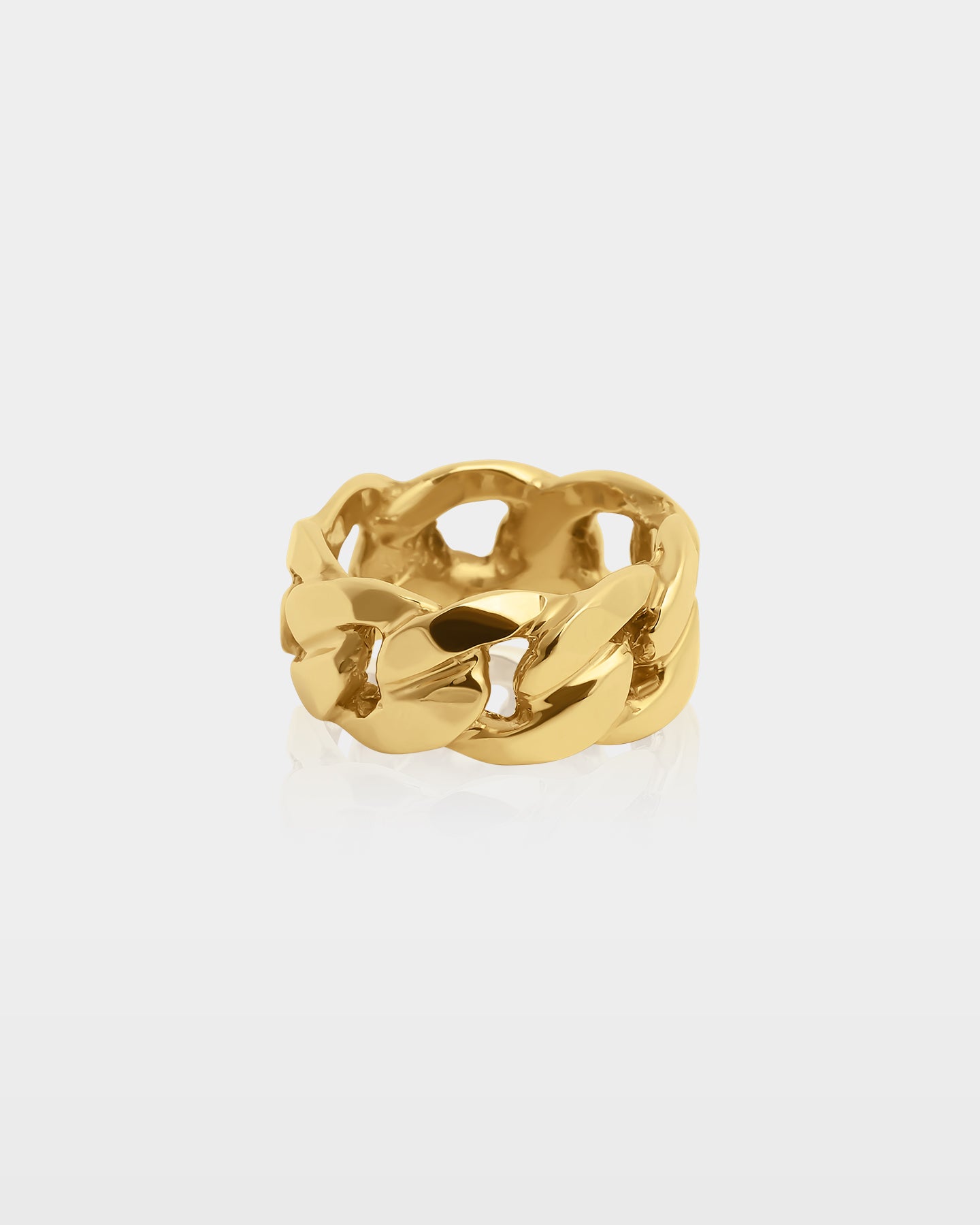 Yellow Gold Cuban Link Ring | The Ice Champ Texas