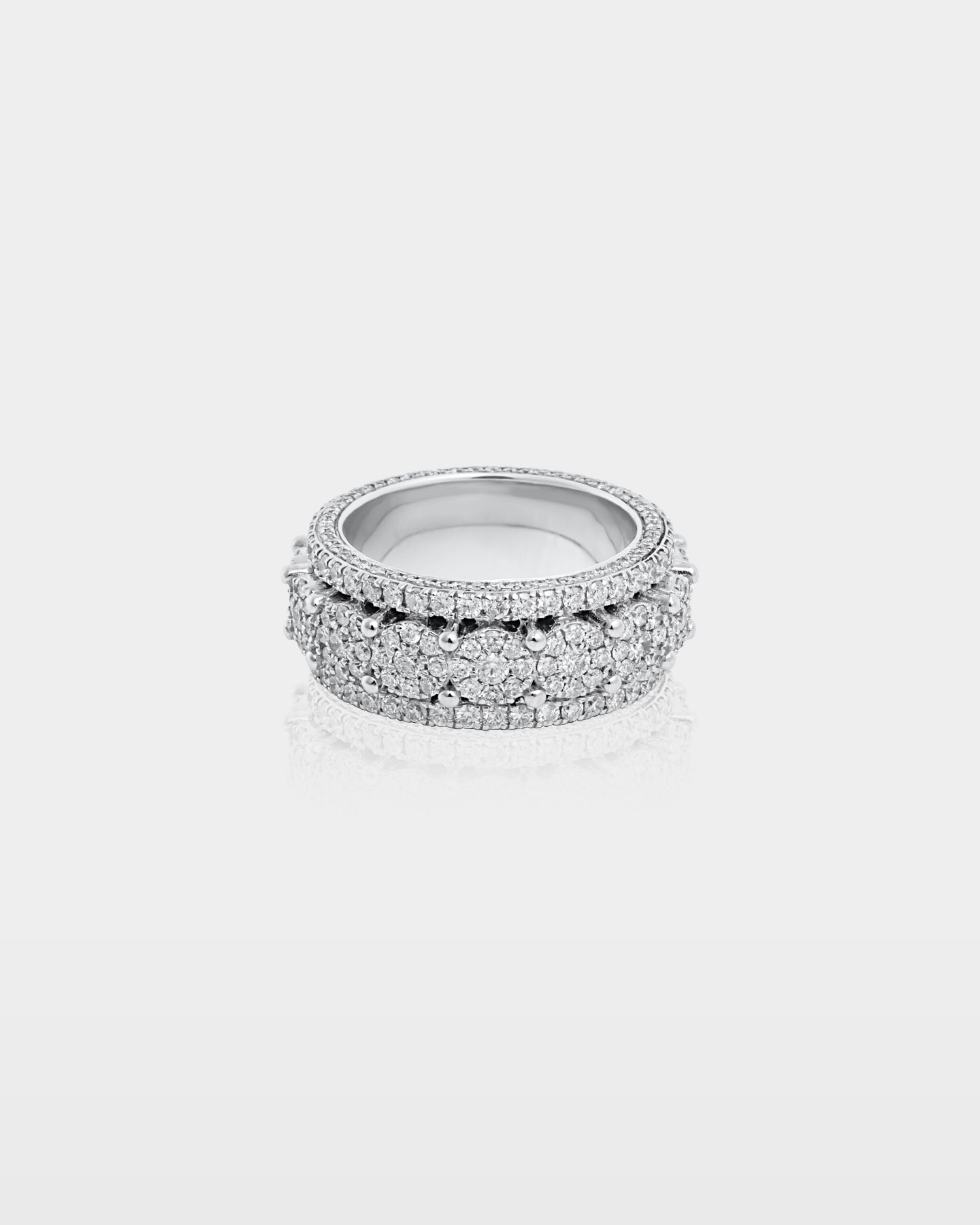 White Gold Multi-Row Diamond Eternity Ring | The Ice Champ Jewelry