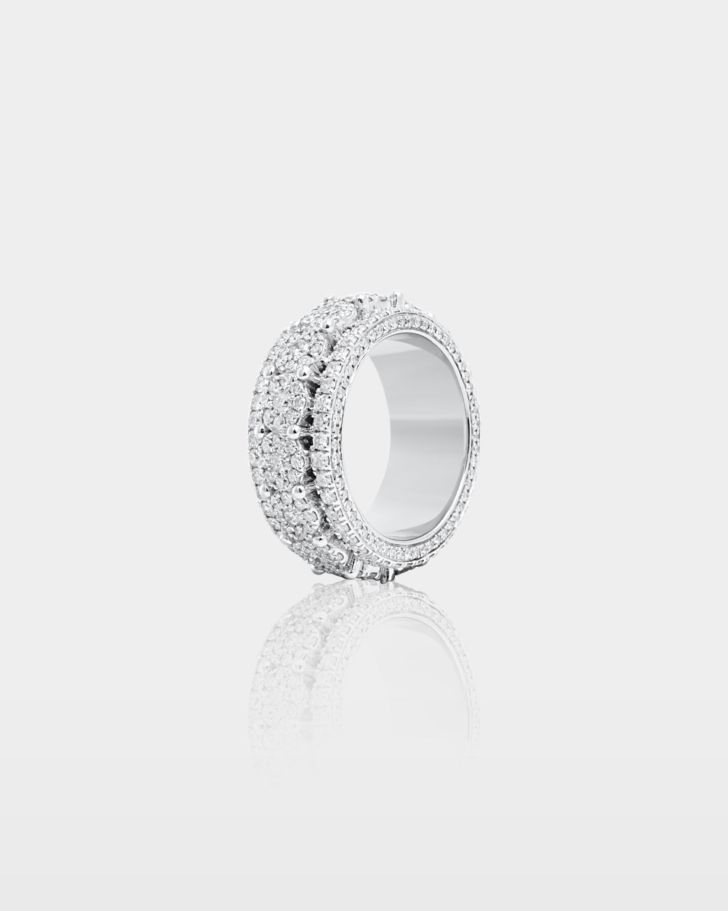 White Gold Multi-Row Diamond Eternity Ring | The Ice Champ Jewelry