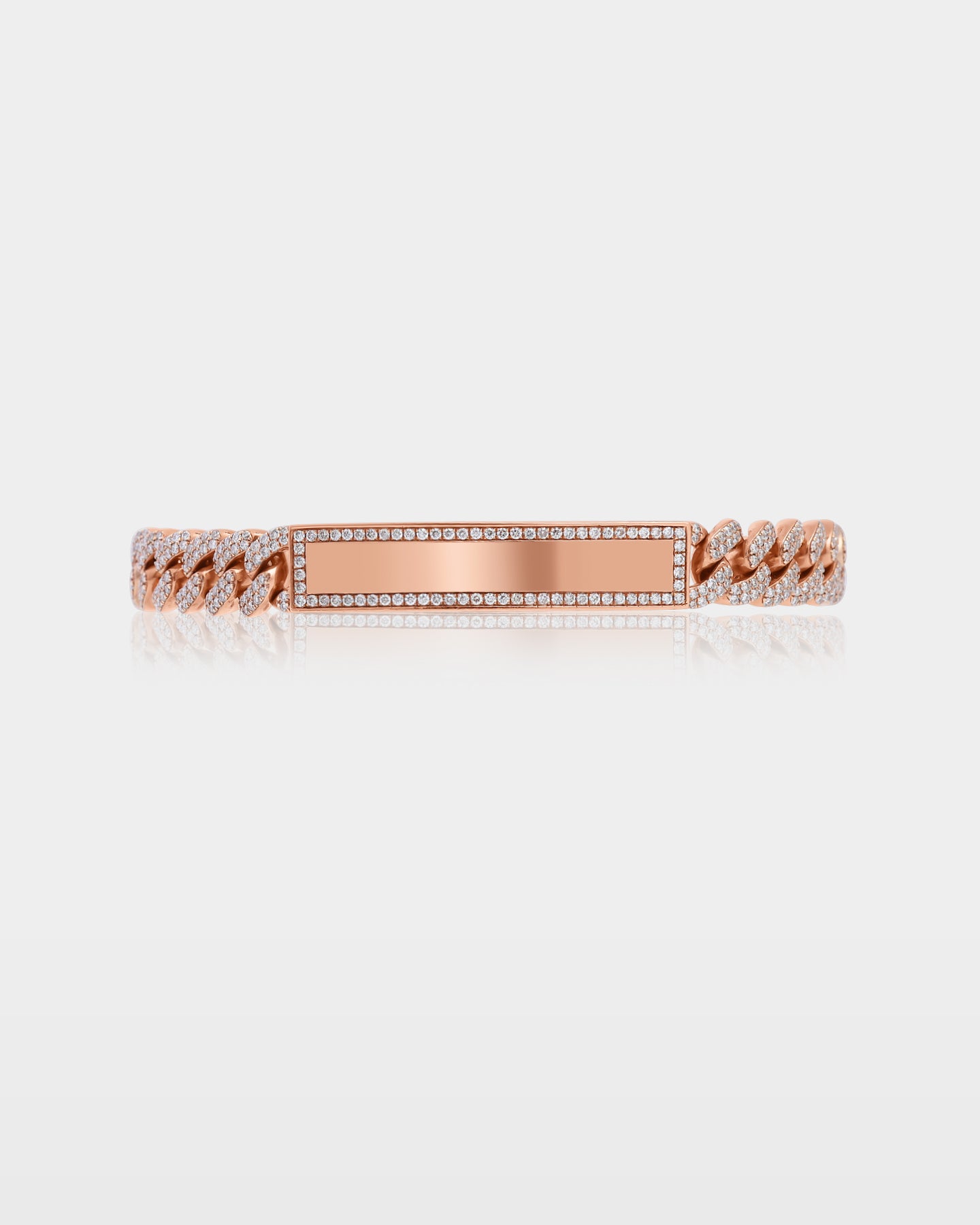 Rose Gold ID Cuban Link Diamond Bracelet | The Ice Champ Mens Jewelry