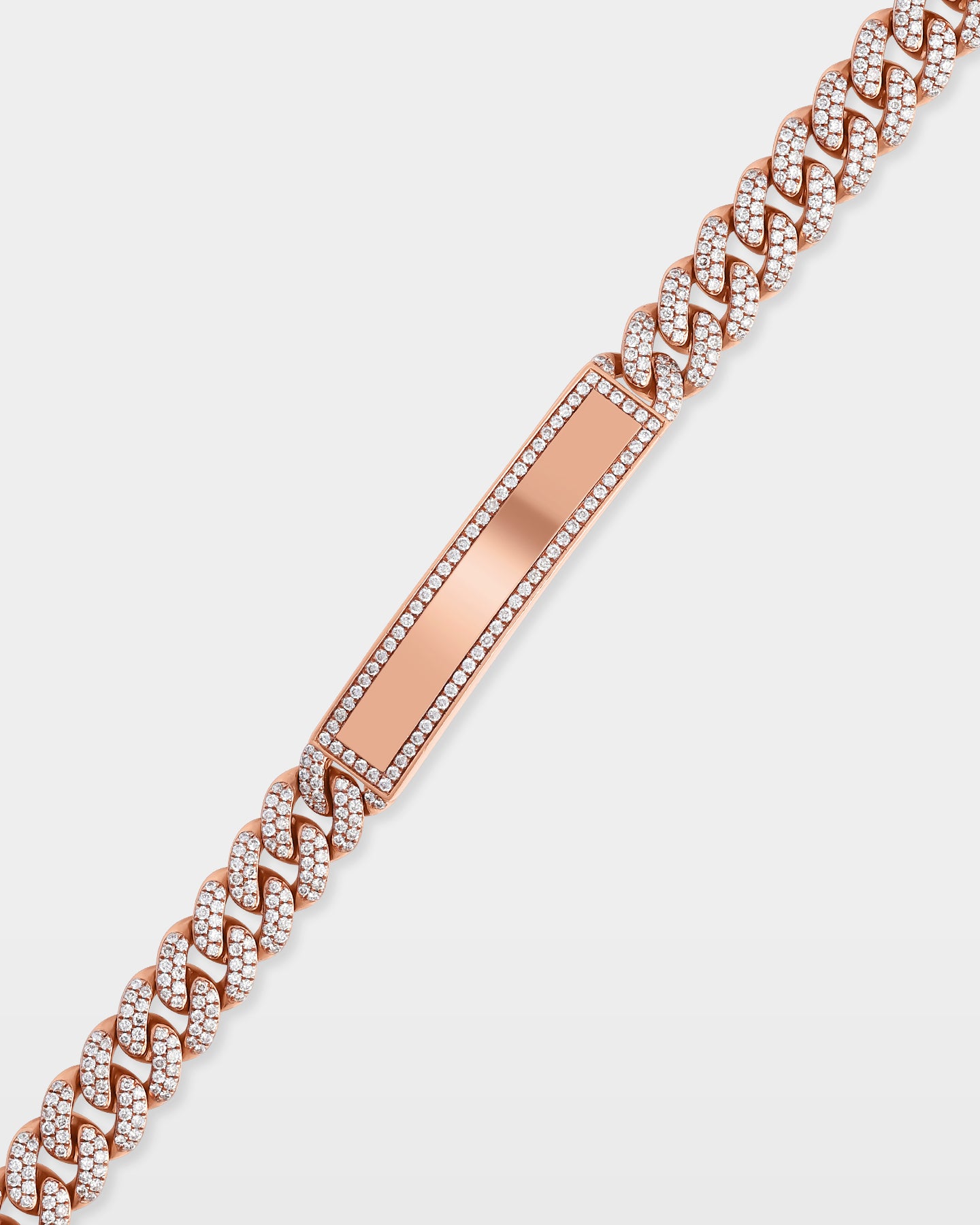 Rose Gold ID Cuban Link Diamond Bracelet | The Ice Champ Mens Jewelry