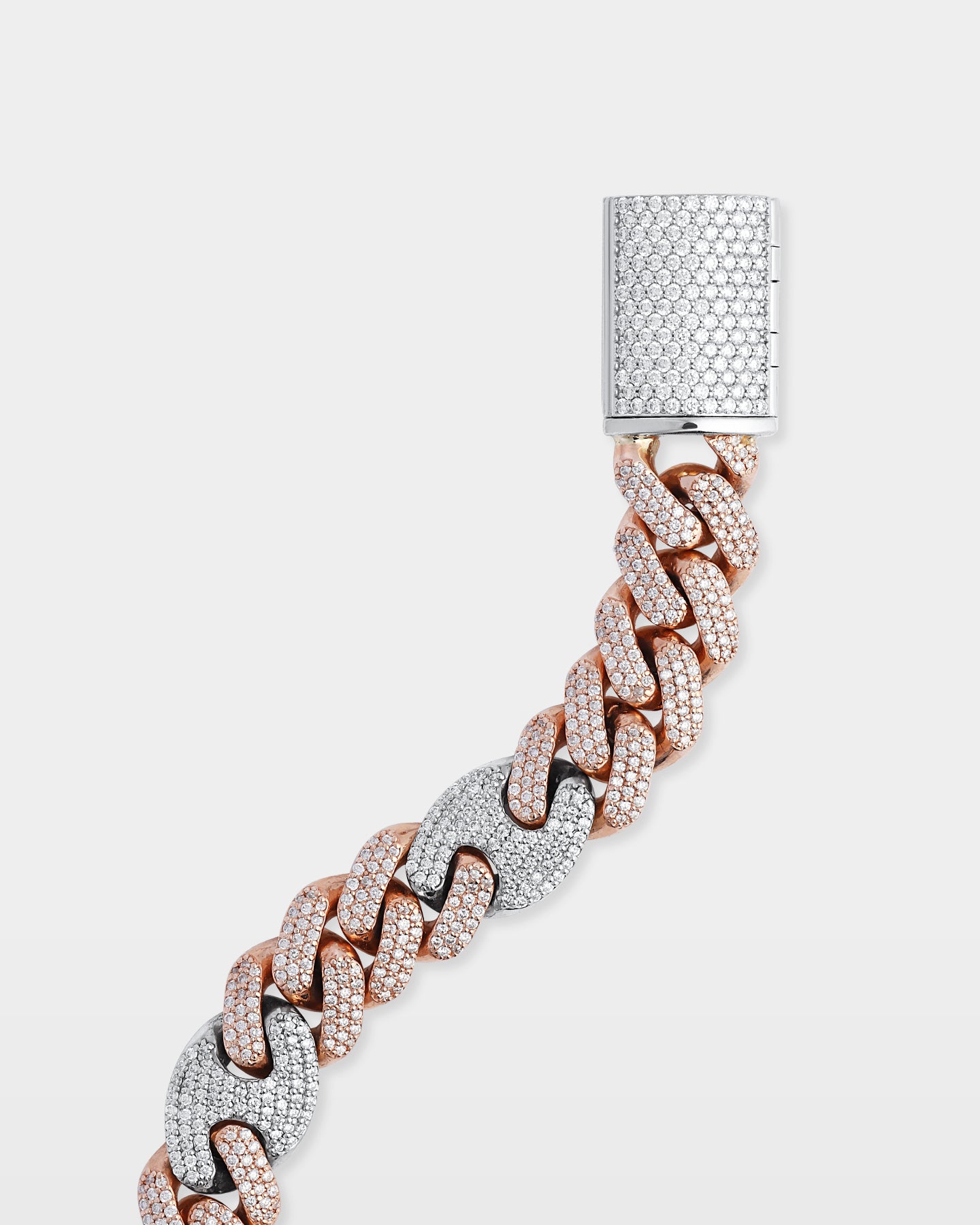 Two-Tone Iced Mariner Cuban Link Bracelet | The Ice Champ USA