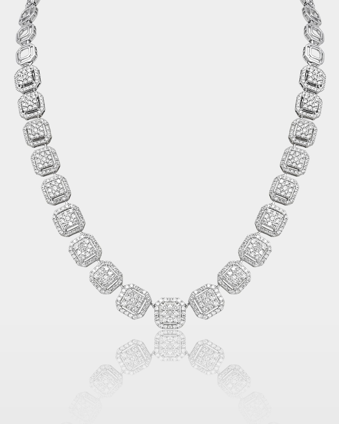 Mens Square Cluster Half Diamond Link Chain | The Ice Champ Jewelry DFW