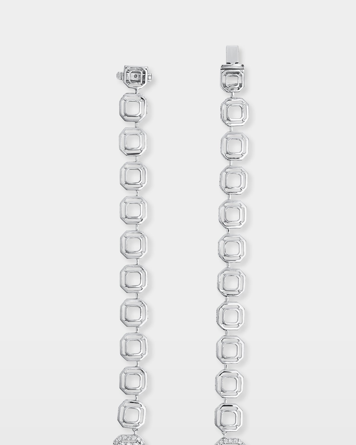 Mens Square Cluster Half Diamond Link Chain | The Ice Champ Jewelry DFW