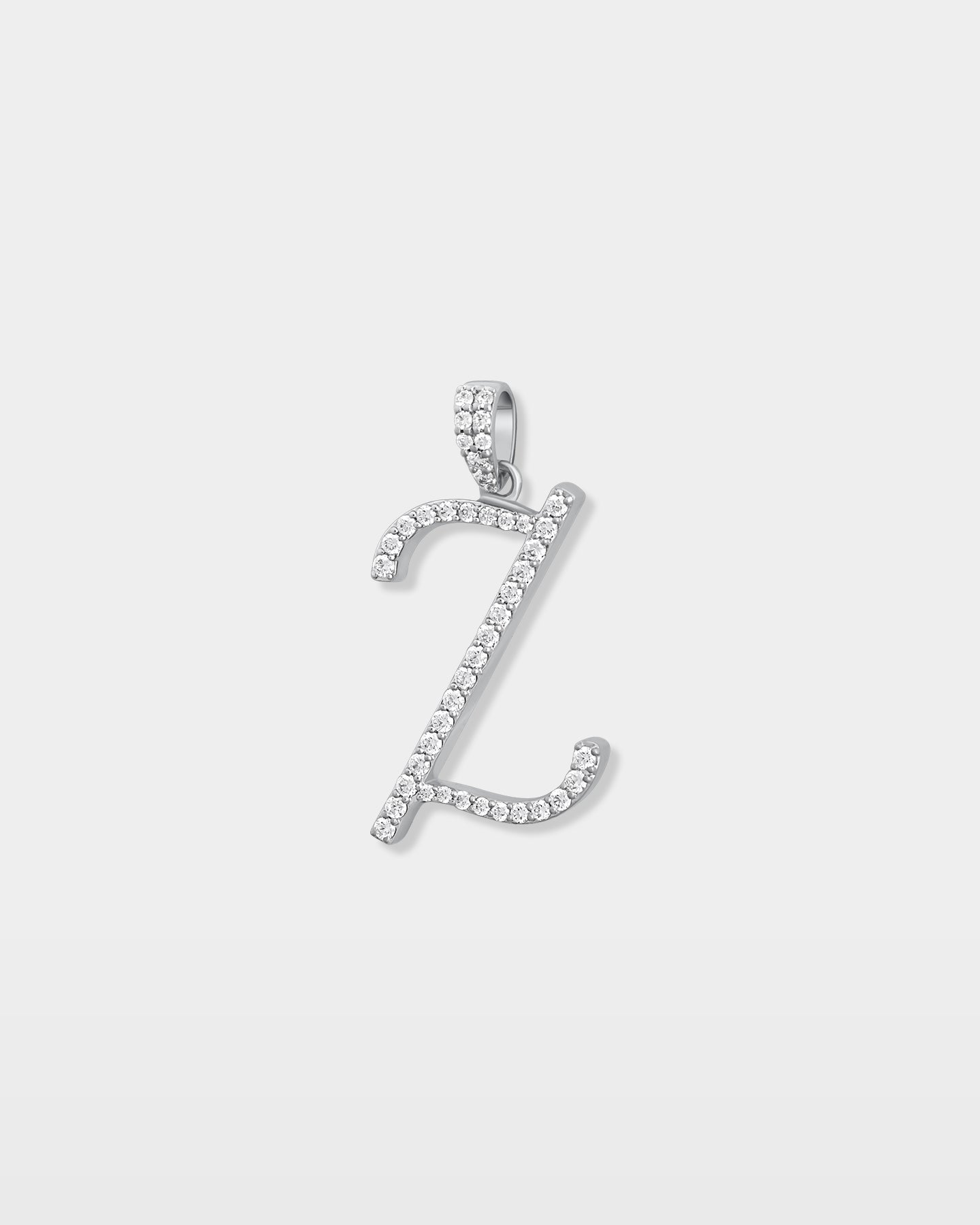 White Gold "Z" Letter Diamond Pendant | The Ice Champ Jewelry TX