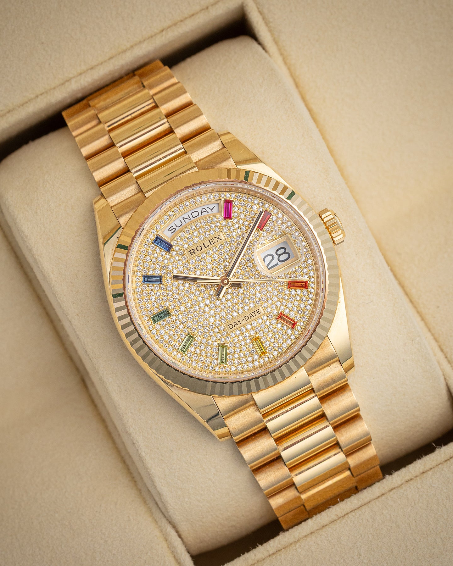 Gold Rolex Day-Date 36 128238 | The Ice Champ Texas