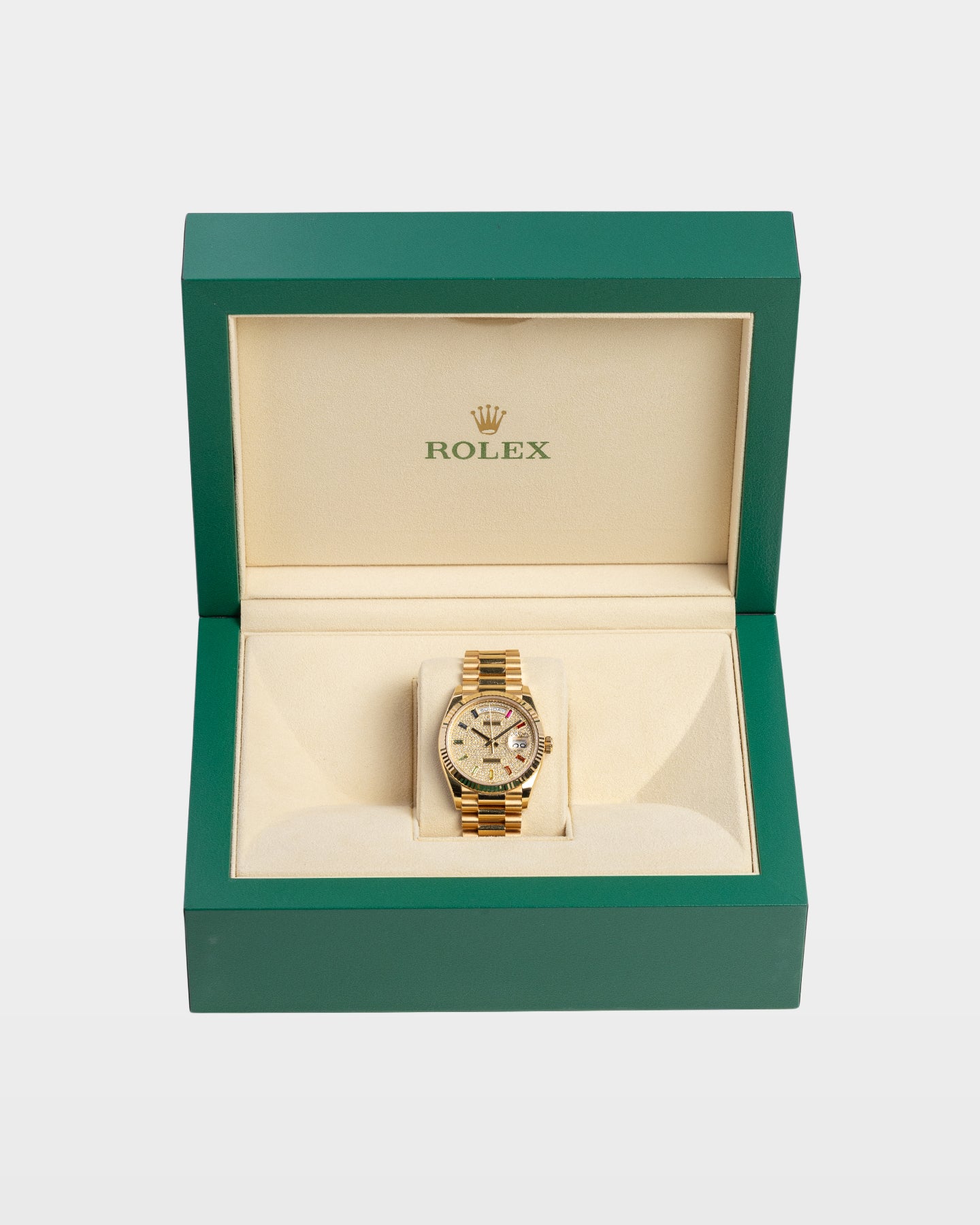 Gold Rolex Day-Date 36 128238 | The Ice Champ Texas
