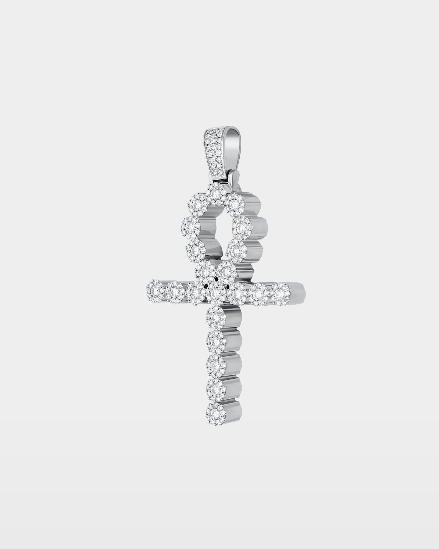 Ankh Cross Diamond Cluster Pendant | The Ice Champ Jewelry