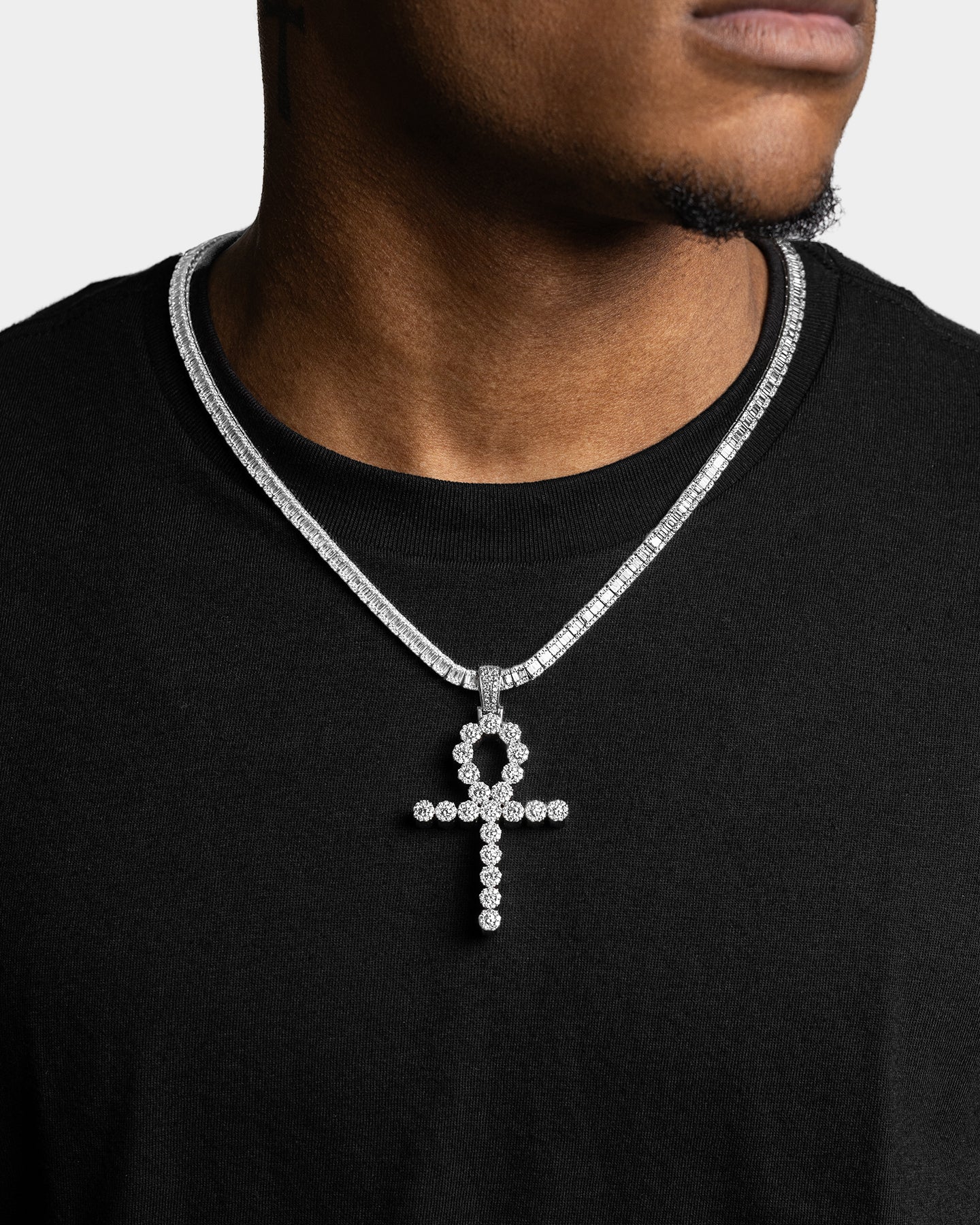 Ankh Cross Diamond Cluster Pendant | The Ice Champ Jewelry