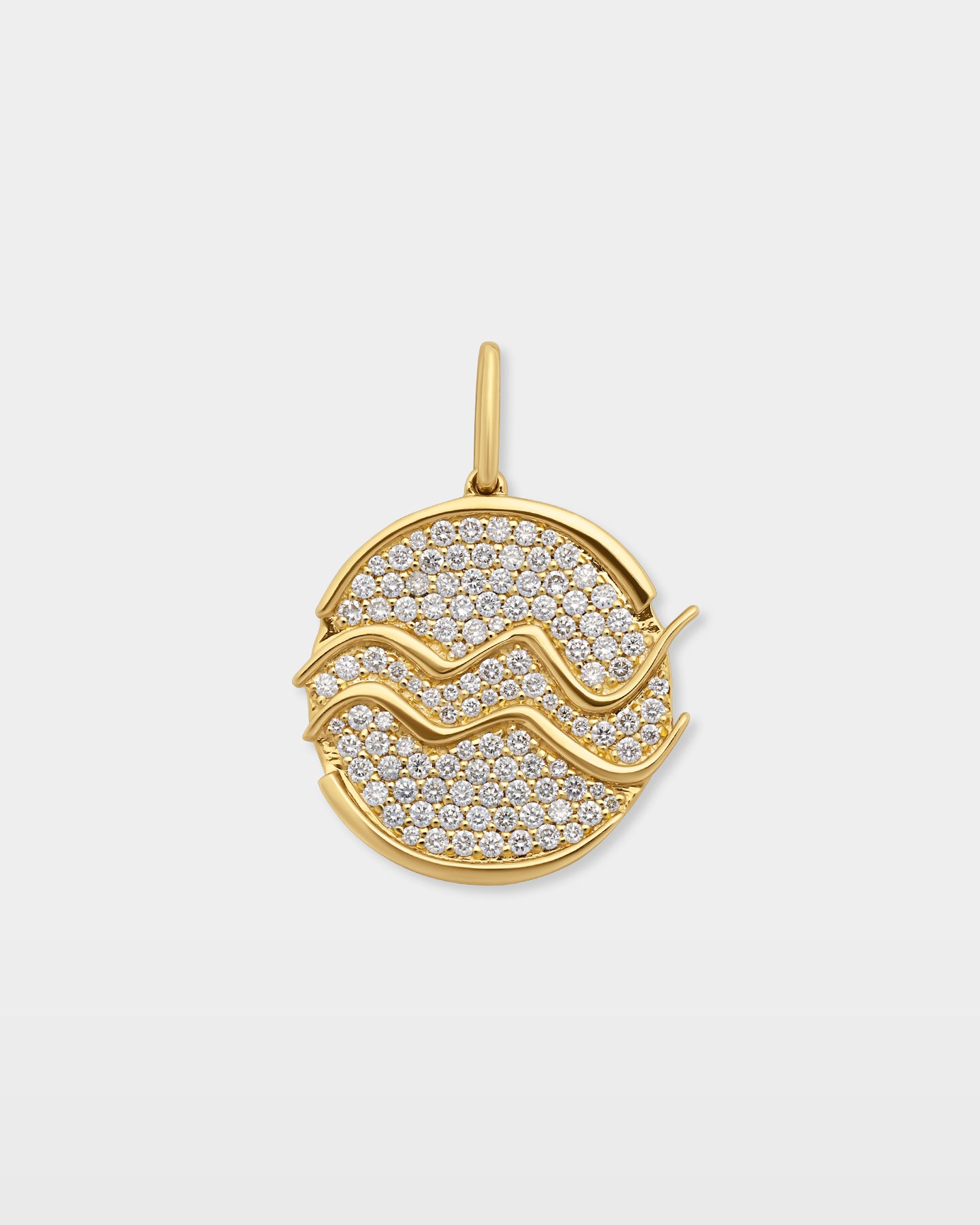 Aquarius Zodiac Diamond Charm Pendant | The Ice Champ 14K Gold Pendants Dallas