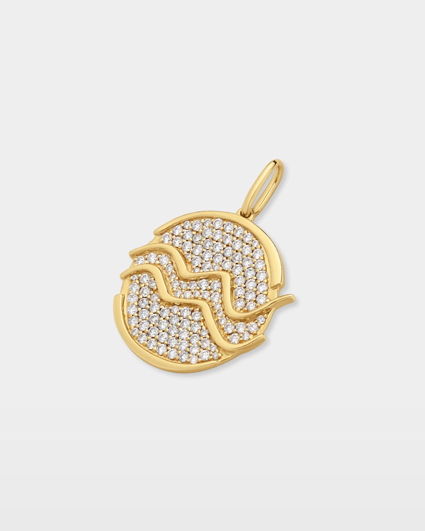 Aquarius Zodiac Diamond Charm Pendant | The Ice Champ 14K Gold Pendants Dallas
