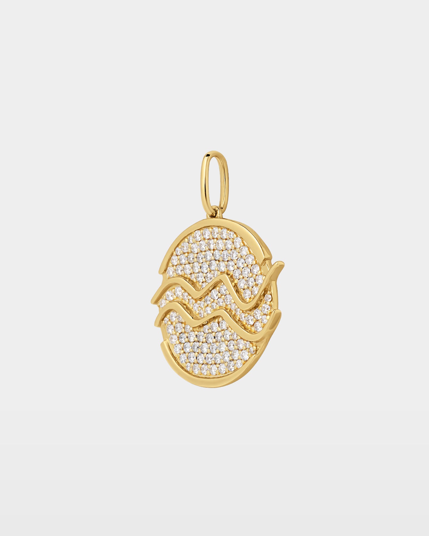 Aquarius Zodiac Diamond Charm Pendant | The Ice Champ 14K Gold Pendants Dallas