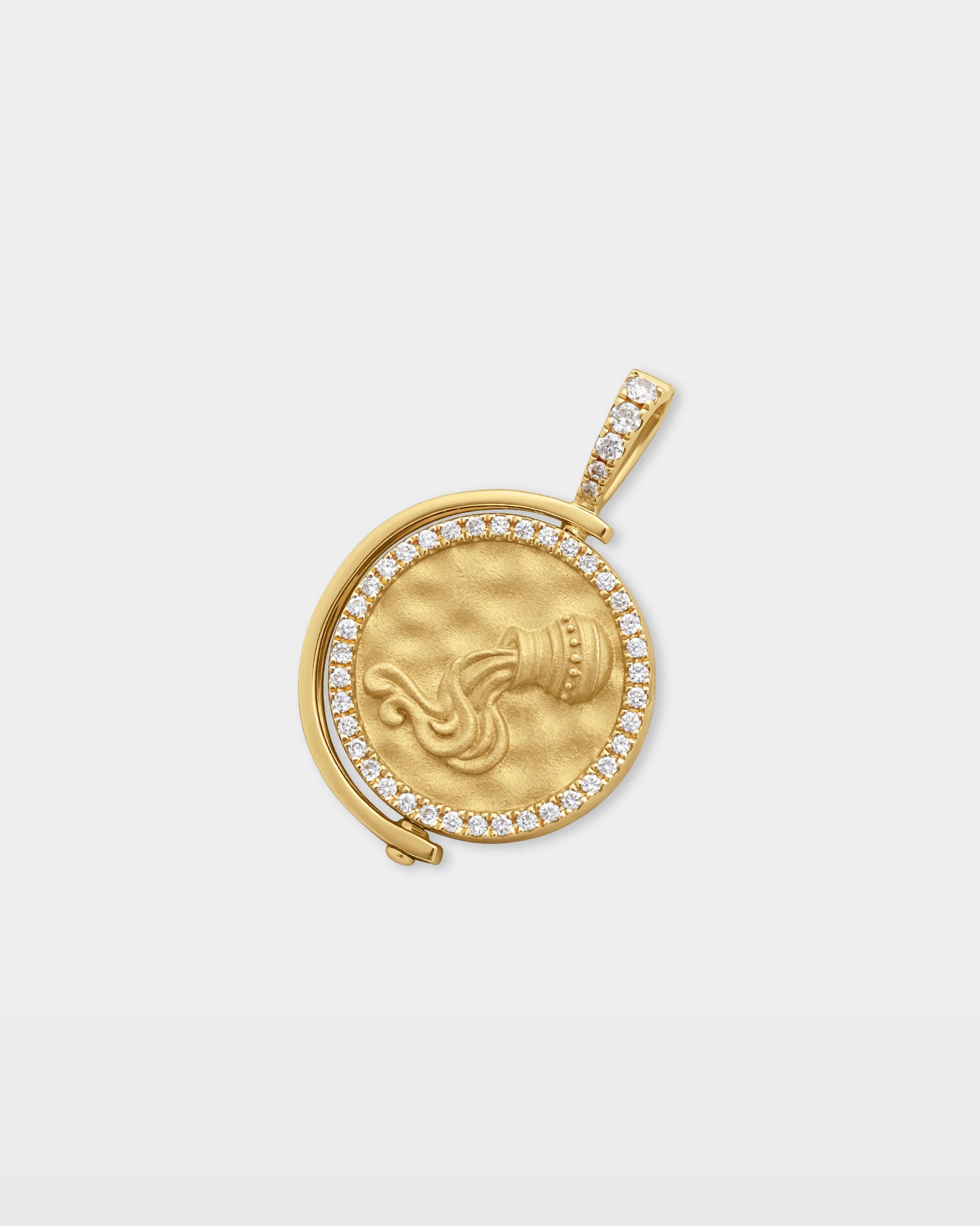 Aquarius Zodiac Diamond Pendant | The Ice Champ Gold Jewelry DFW
