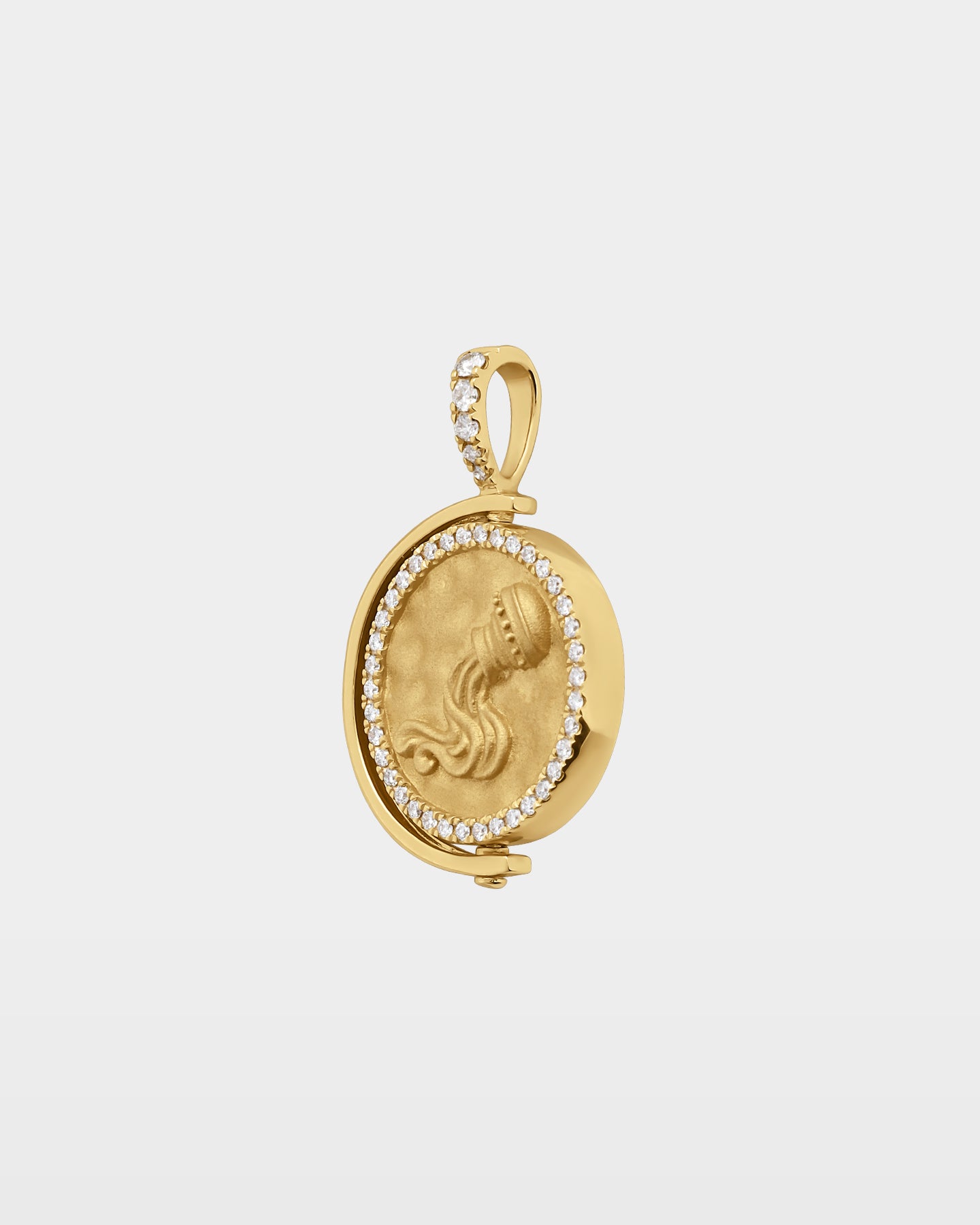 Aquarius Zodiac Diamond Pendant | The Ice Champ Gold Jewelry DFW