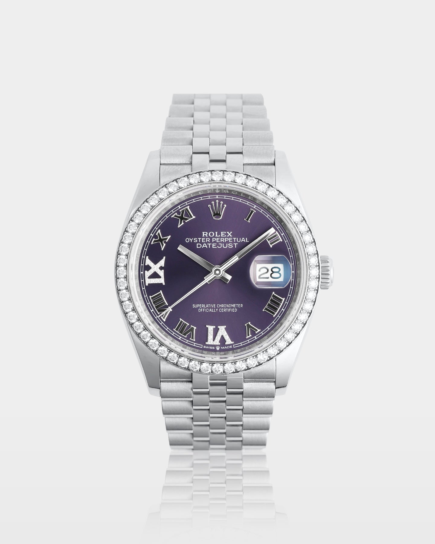 Purple Diamond Rolex Datejust 36 126284RBR | The Ice Champ TX 