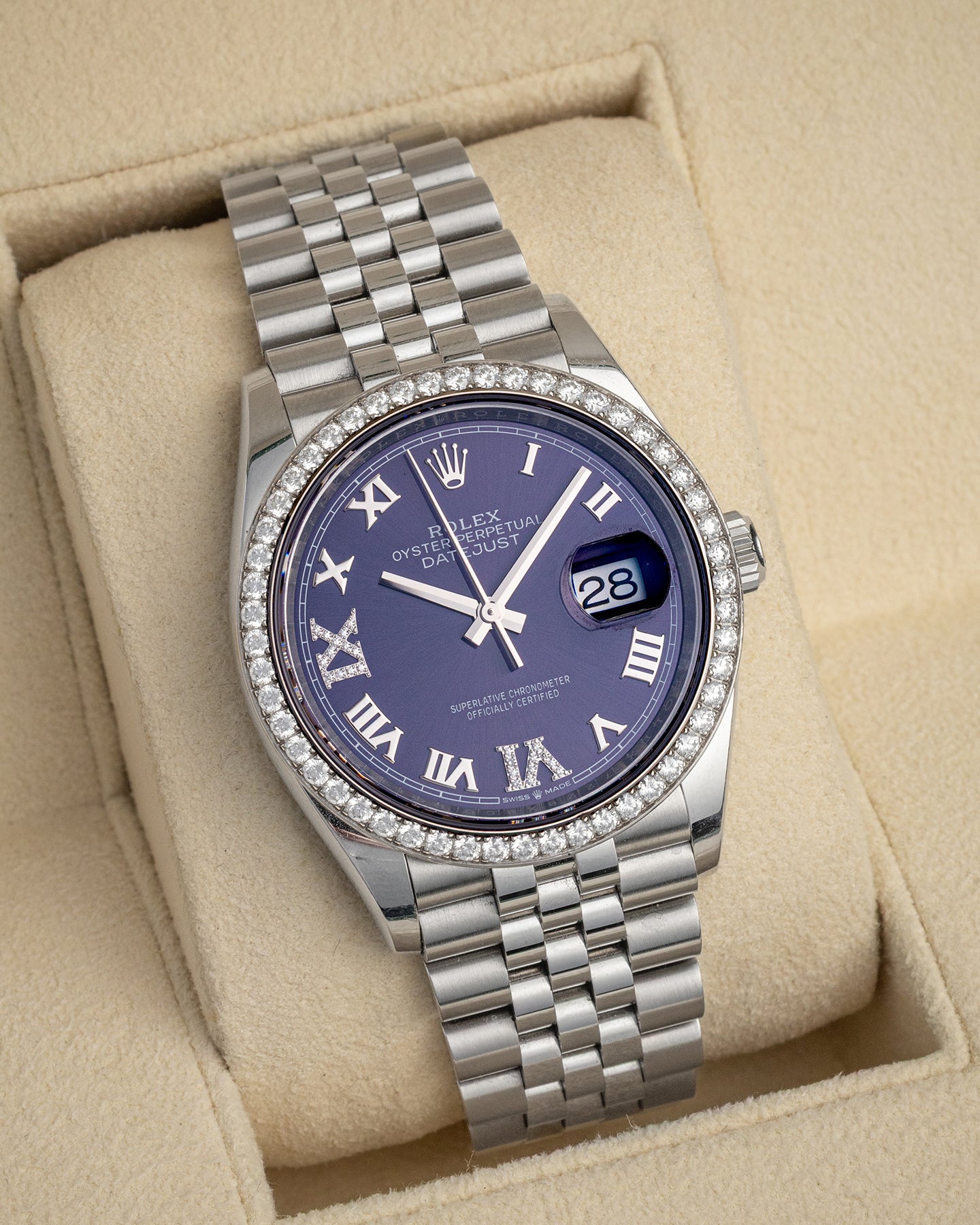 Purple Diamond Rolex Datejust 36 126284RBR | The Ice Champ TX 