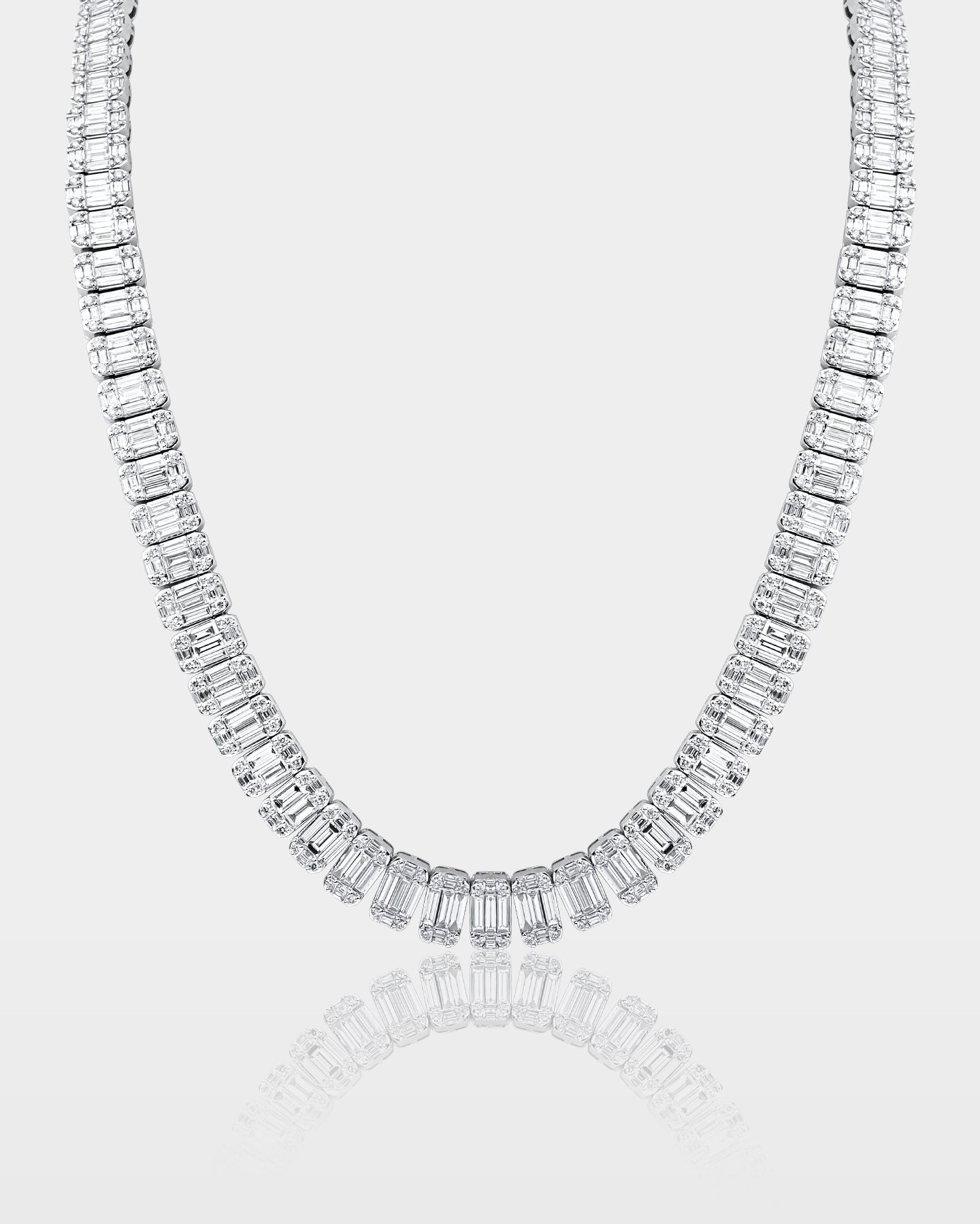 Baguette Diamond Tennis Necklace | The Ice Champ